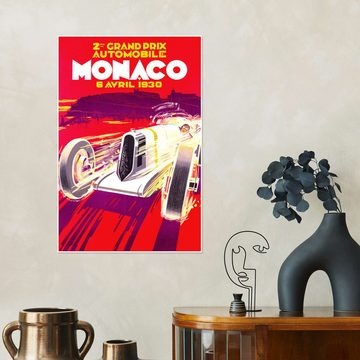 Posterlounge Poster Vintage Travel Collection, Großer Preis von Monaco 1930 (französisch), Vintage Illustration