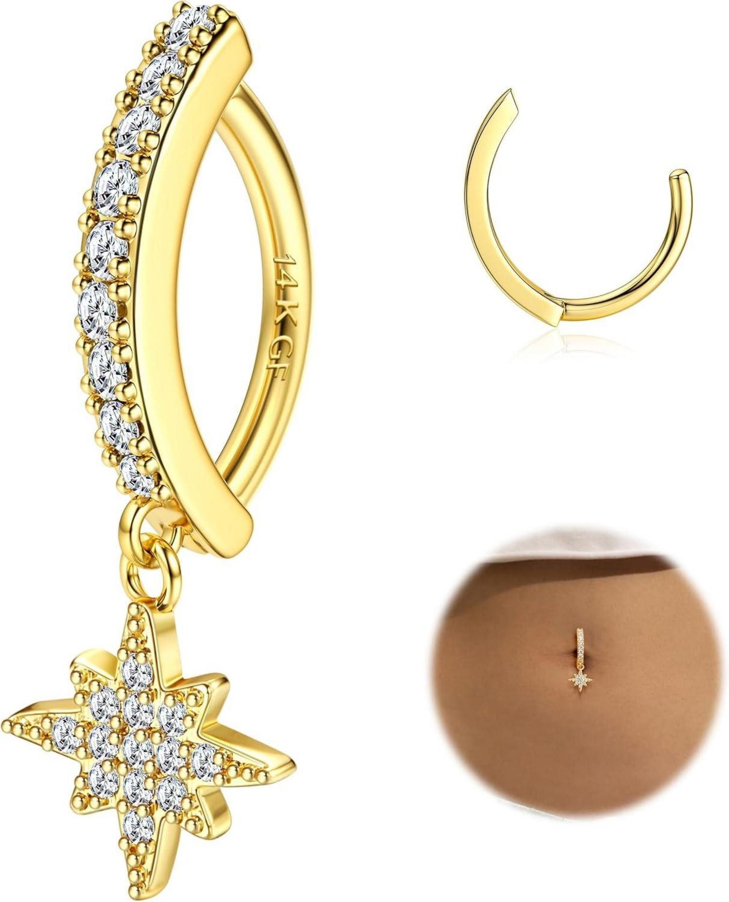 LuxusKollektion Bauchnabelpiercing Bauchnabelpiercing Gold Zirkonia Perle günstig online kaufen