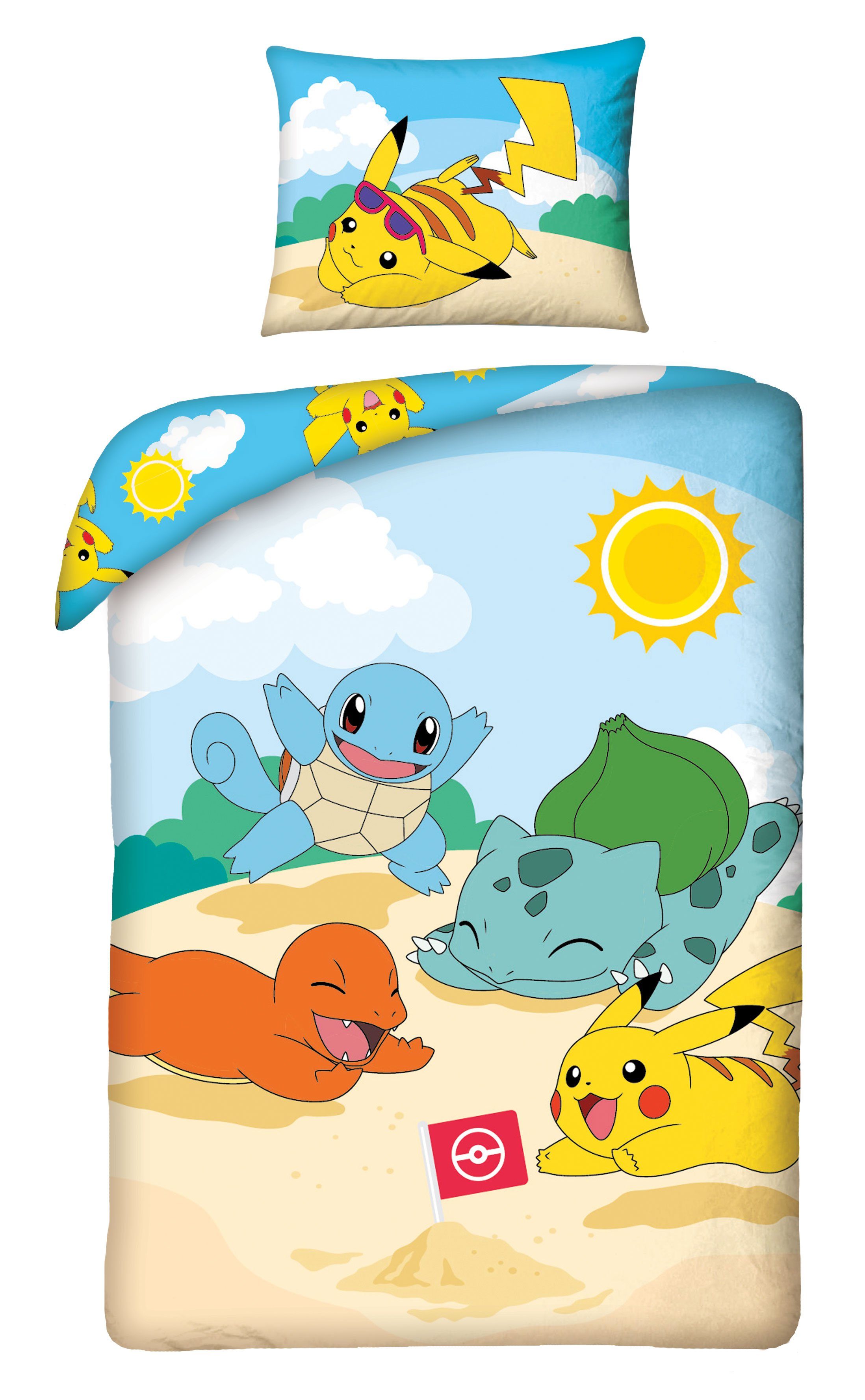 Pokemon Bettwäsche Kinder - 140x200 Cm Mit Pikachu & Co.