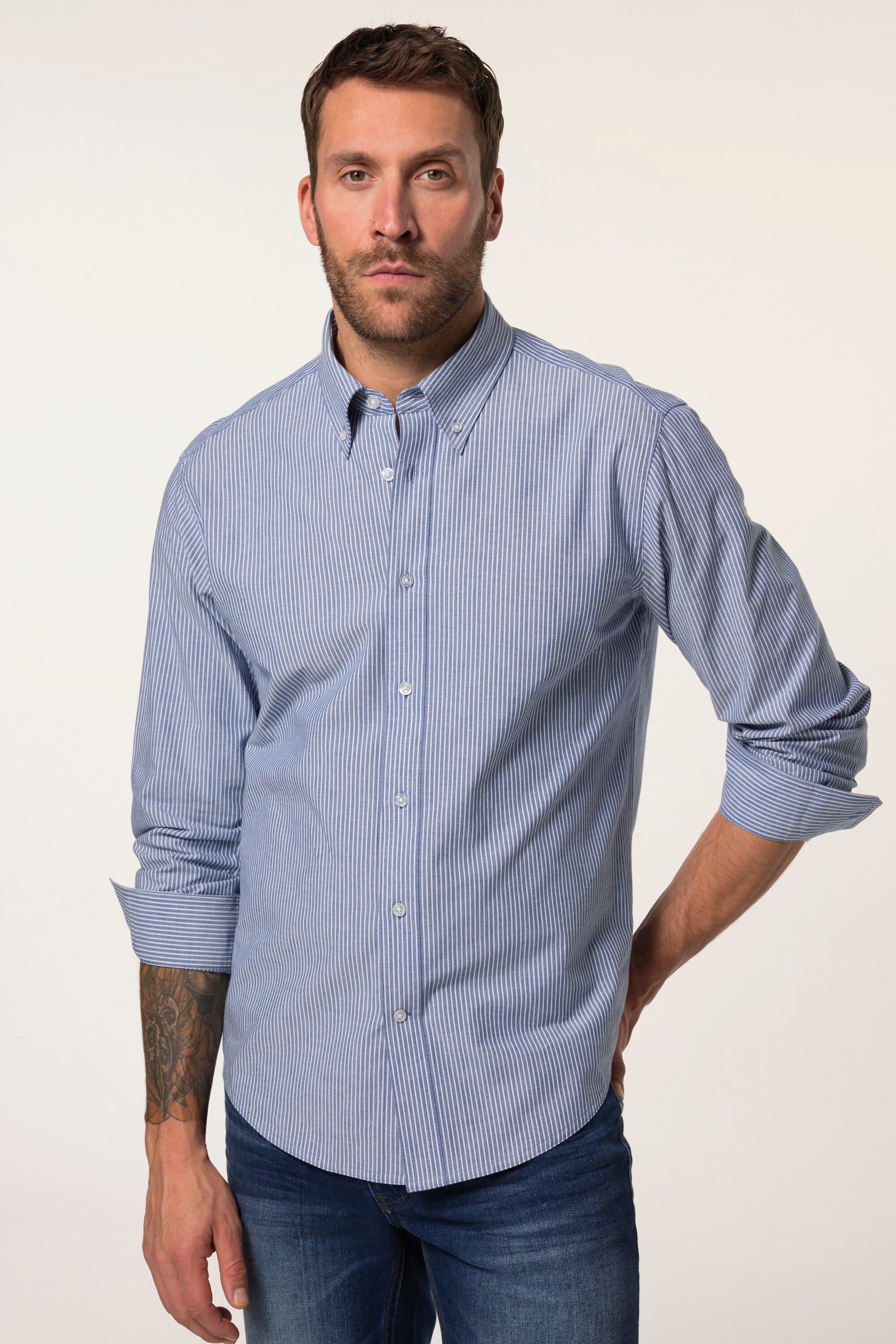 JP1880 Businesshemd JP AWARE Streifenhemd Nachhaltigkeit Langarm günstig online kaufen