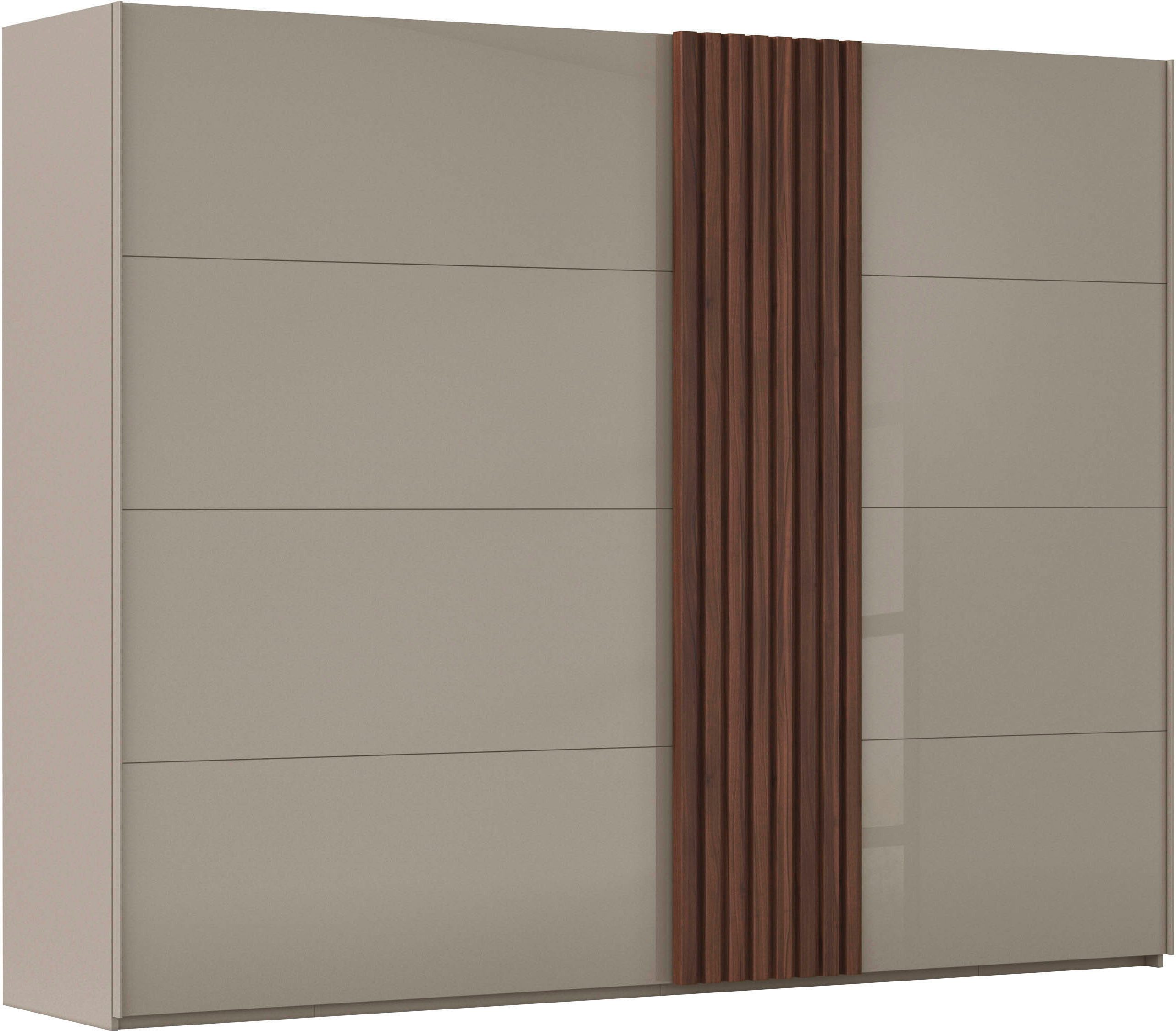 rauch Schwebetürenschrank Kleiderschrank Schrank Garderobe Wäscheschrank TEGIO mit hochwertigen Holzdekoraufleistung und Glasfront MADE IN GERMANY