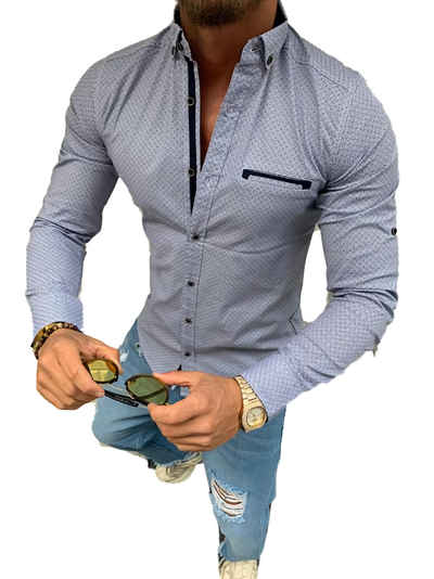 Megaman Jeans Hemd & Shirt H-1500 Herren Hemd Freizeit-Hemd Basic Hemd Business-Hemd Sommer Hemd Premium Qualität
