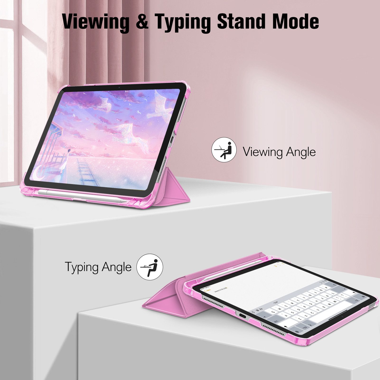 Fintie Tablet-Hülle für iPad 11 Generation 11‘’ 2025 (A16), iPad 10 Generation 10.9'' 2022, ultradünn, mit Stifthalter, transparenter Rückseite, Auto Schlaf/Wach