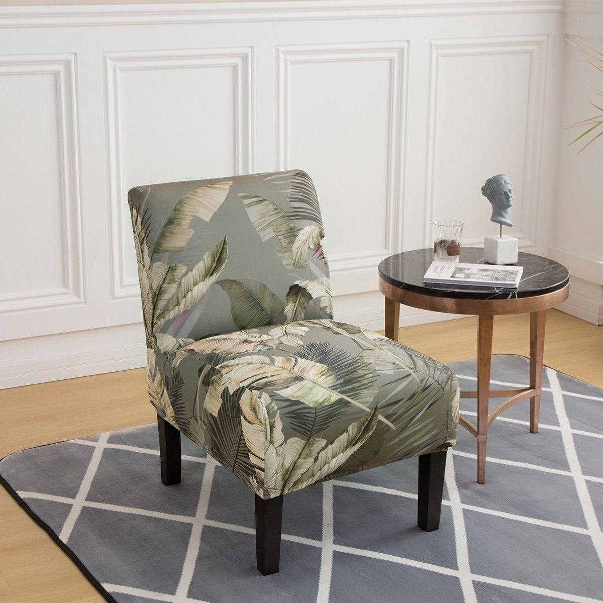 Rosnek Stuhlhusse Stretch gedruckt floralen,Universal,für Akzentstuhl