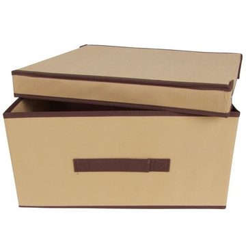 BURI Aufbewahrungsbox Aufbewahrungsbox beige Regalbox Schrankbox Organizer Ordnungsbox Texti