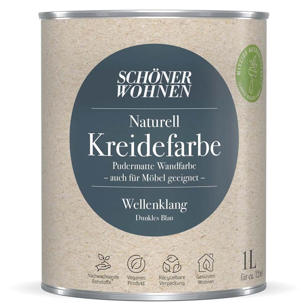 SCHÖNER WOHNEN FARBE Wandfarbe Schöner Wohnen Naturell Kreidefarbe 1,0 Ltr. Wellenklang