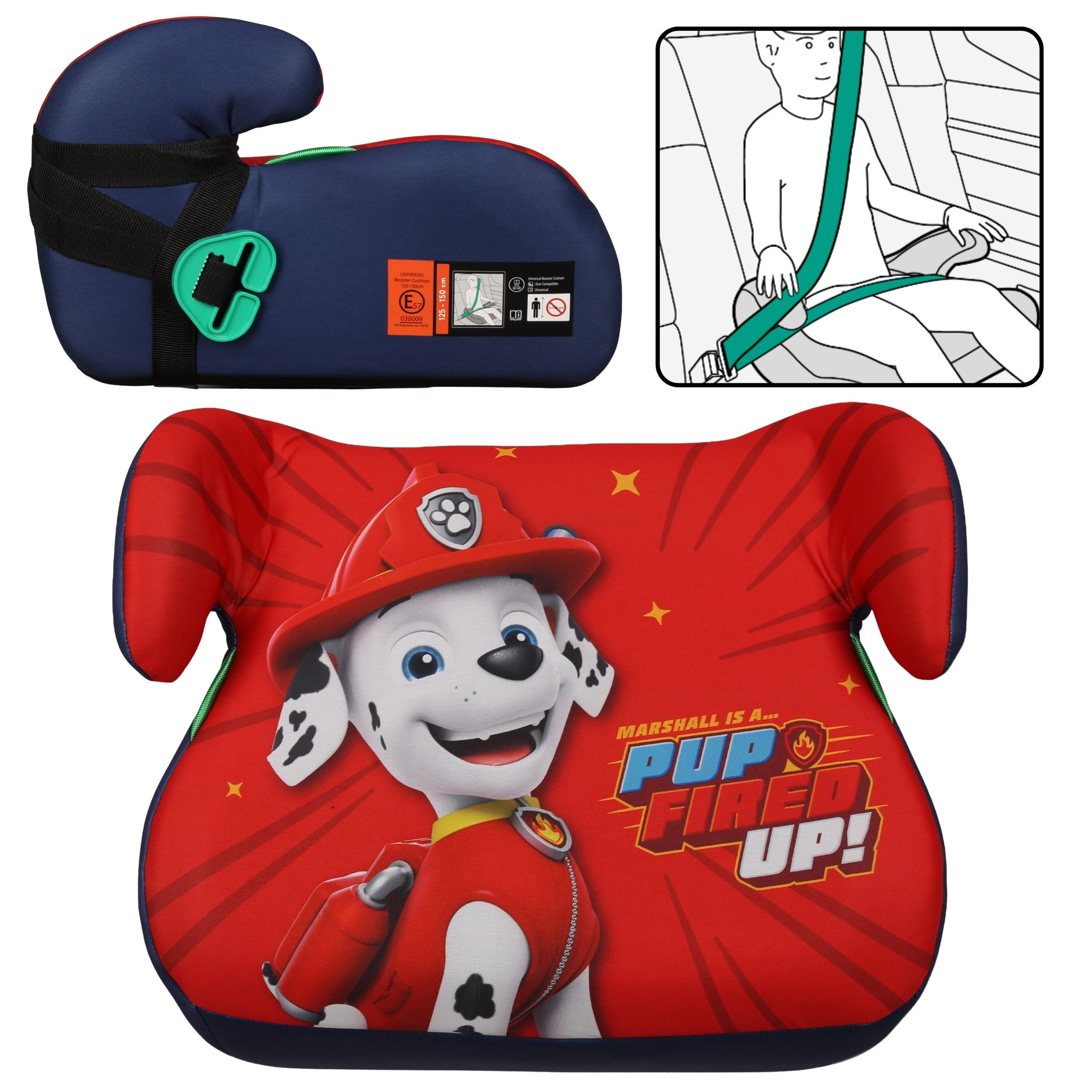 Autokindersitz Paw Patrol MARSHALL – Autositz mit Gurt, 22–36 kg, 125–150 cm