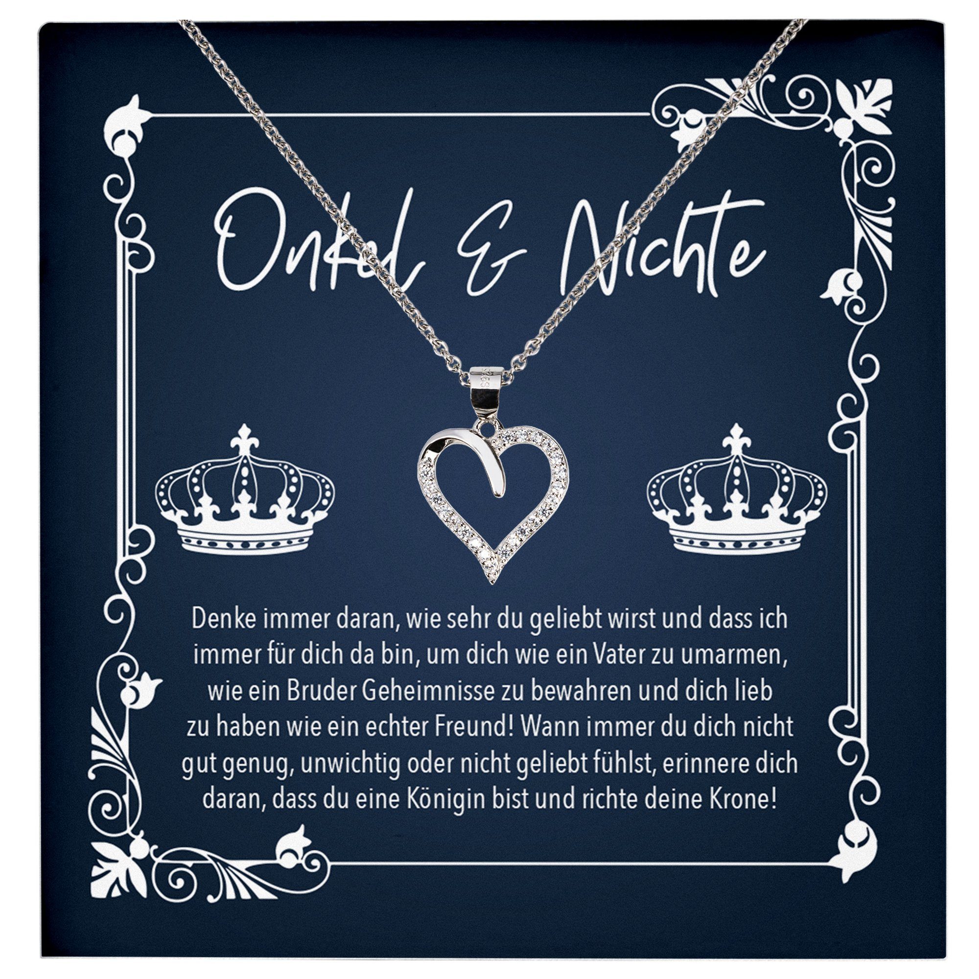 Valentinstagsgeschenk 22Feels Schmuckset Nichte Geschenk von Onkel Mädchen 18. Geburtstag Weihnachten Halskette (inkl. Geschenktasche, Karte, Poliertu