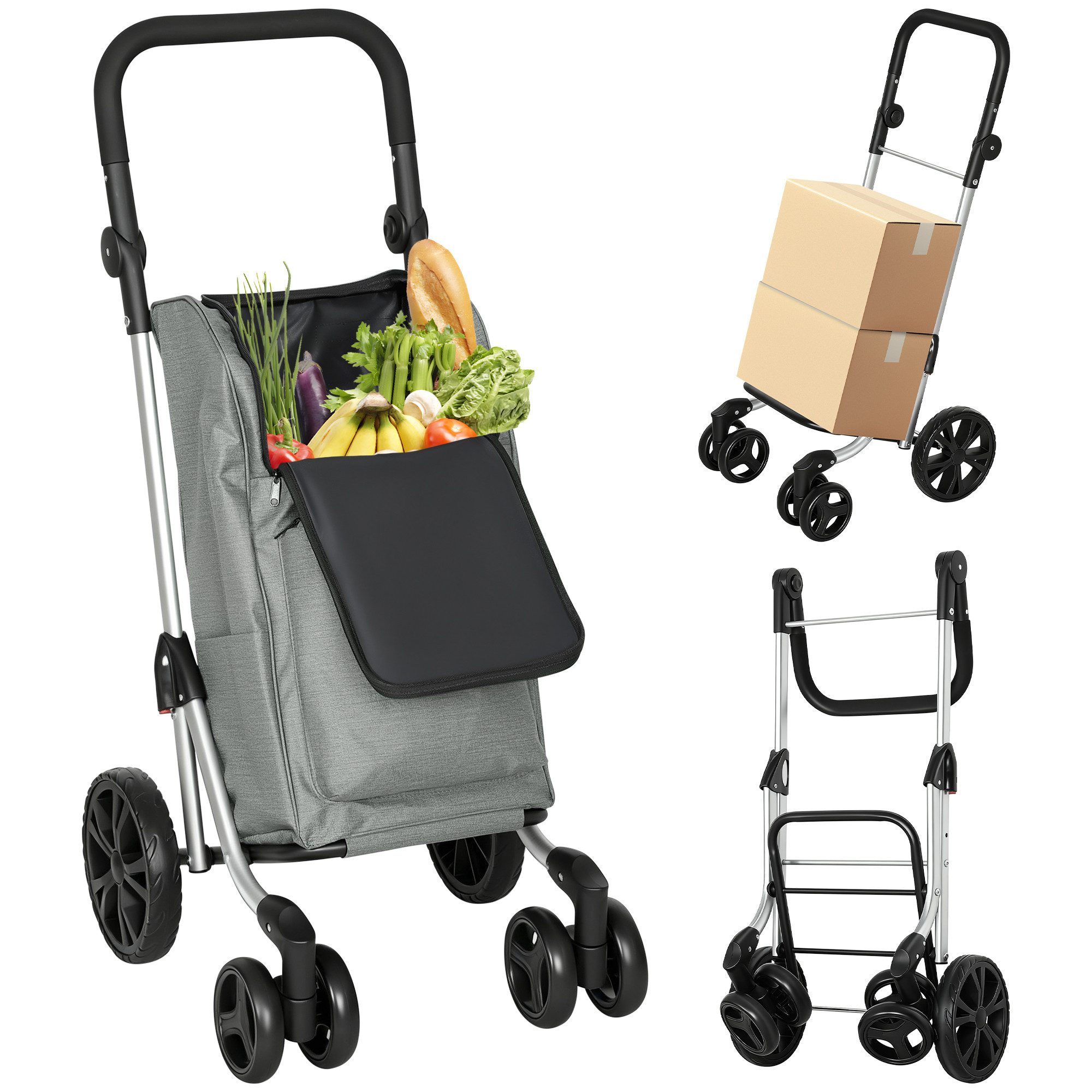 HOMCOM Einkaufstrolley trägt 25 kg, verstellbarer günstig online kaufen