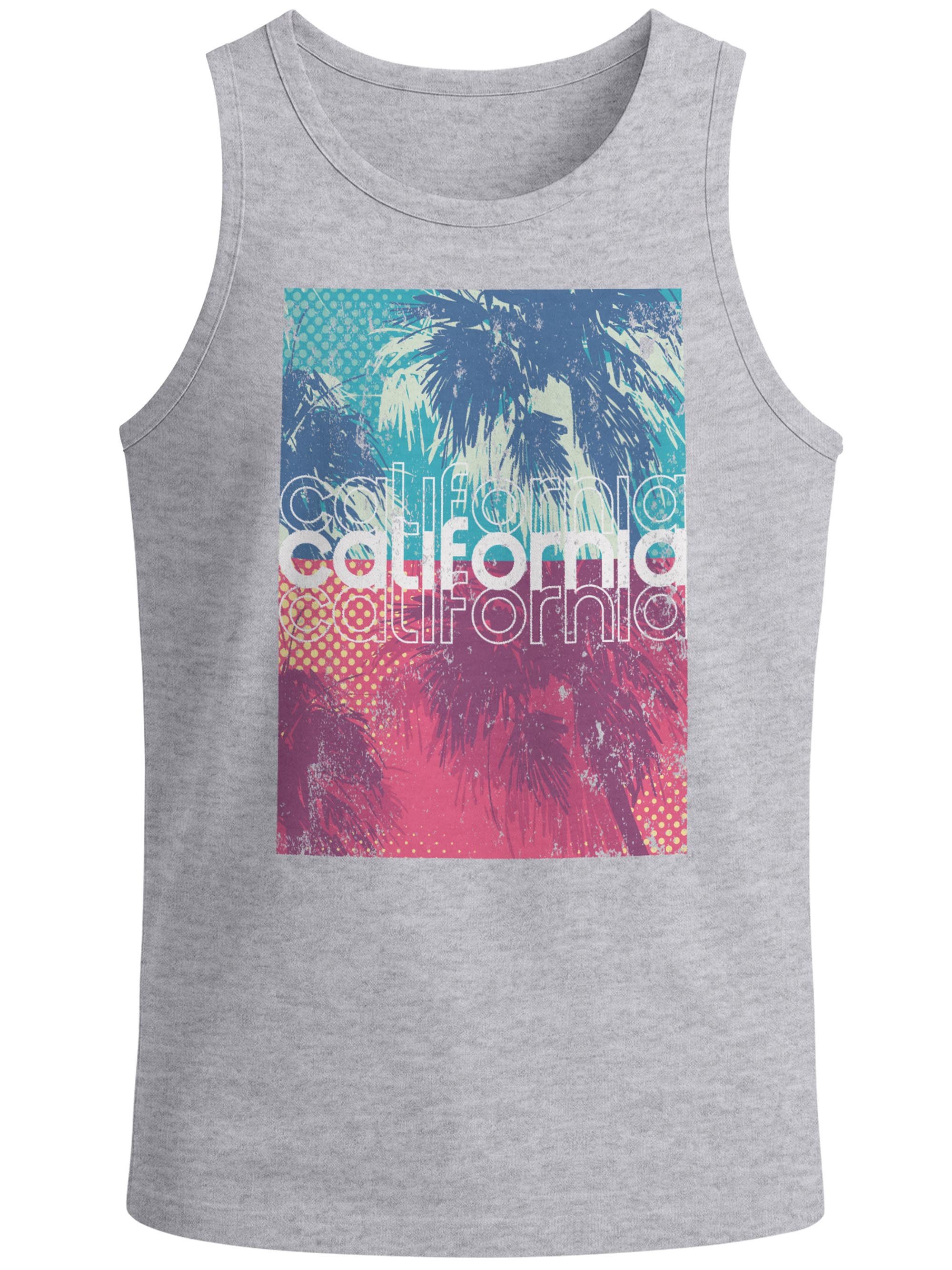 Neverless Tanktop Herren Tank-Top California Palmen Sommer Foto Print Aufdruck mit Print