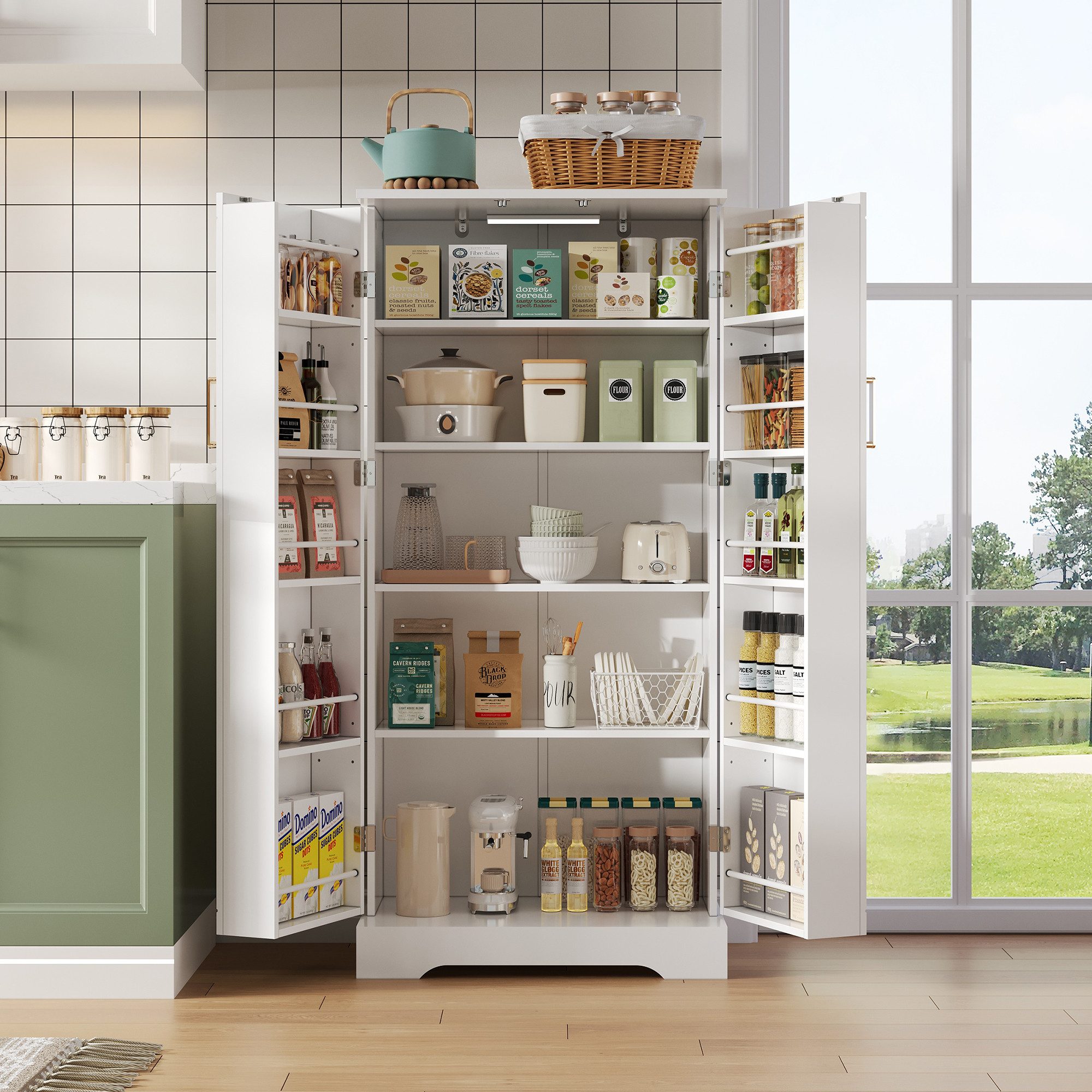 STILVORA Sideboard mit LED,Küchenschrank Aufwahrungsschrank mit günstig online kaufen
