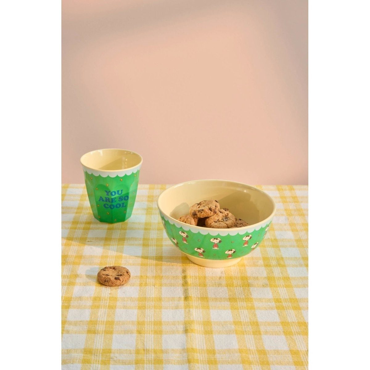rice Müslischale Schüssel Snoopy Grün, 15 cm, Melamin BPA-frei, spülmaschinenfest