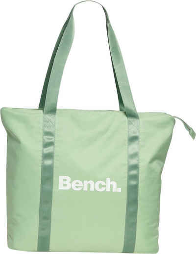 Bench. Schultertasche Bench Shopper Nylon Schultertasche (Schultertasche, Schultertasche), Damen, Jugend Tasche strapazierfähiges Textilnylon grau-grün, Uni