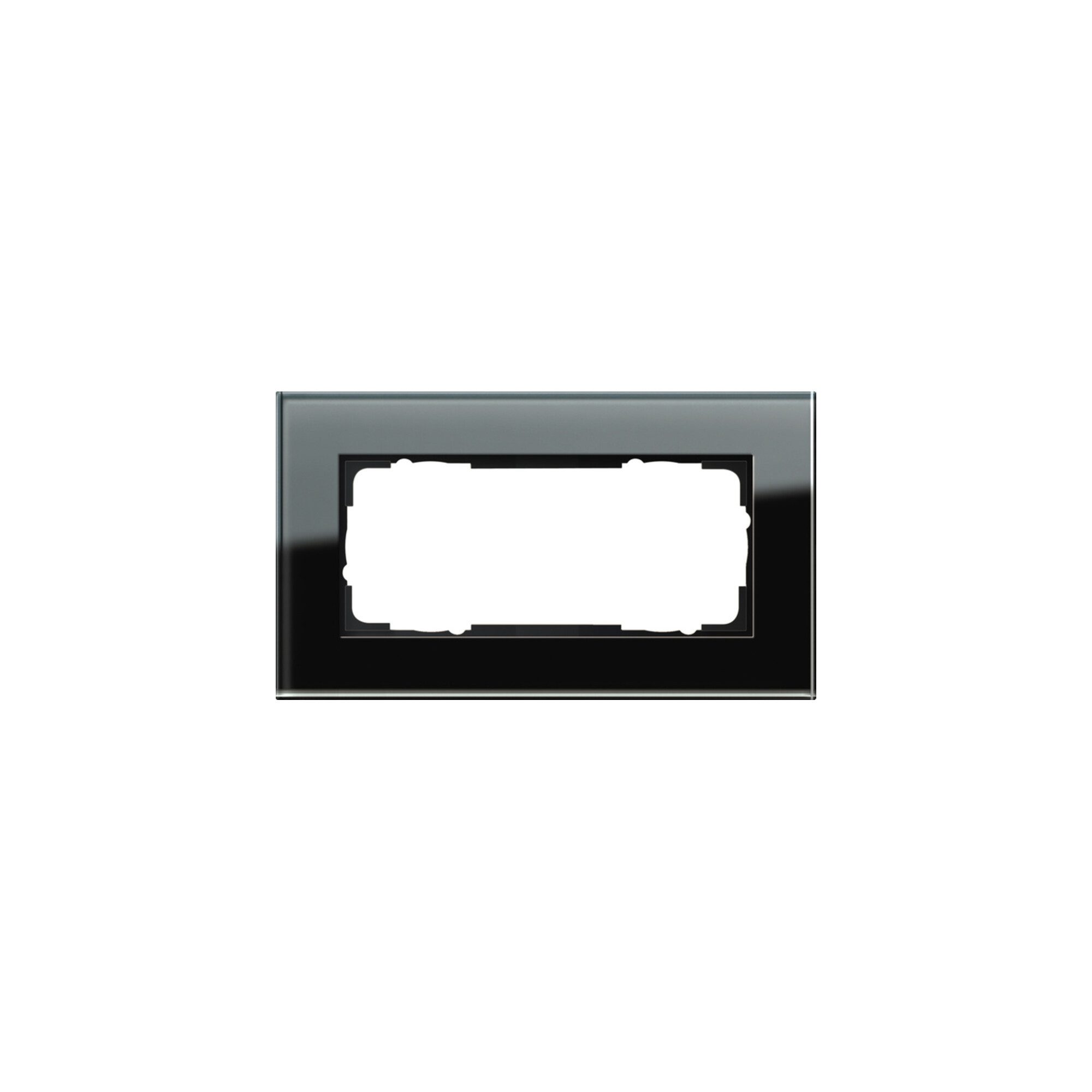 Abdeckrahmen Gira Abdeckrahmen 2f.sw-glas o.Mittelsteg 100205
