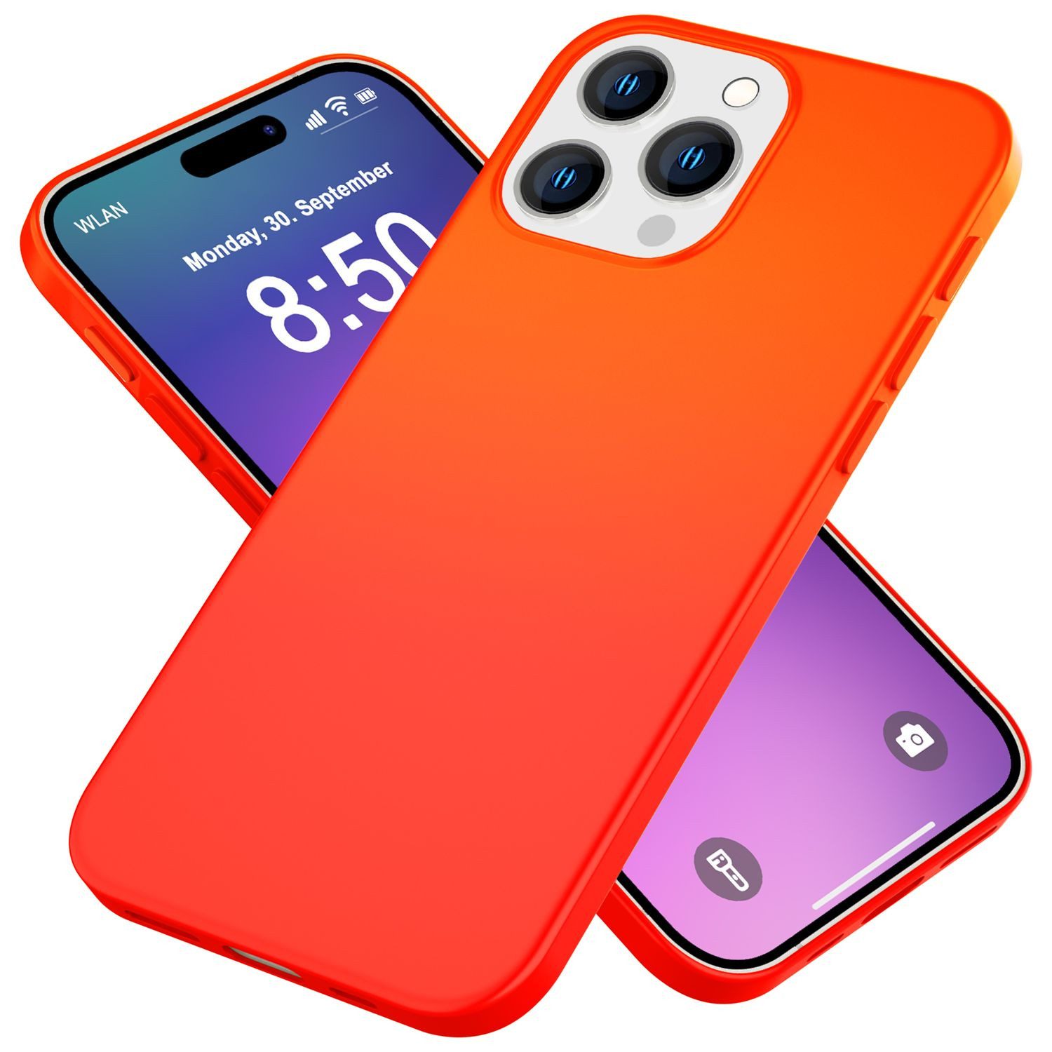 Nalia Smartphone-Hülle Apple iPhone 16 Pro 16 cm (6,3 Zoll), Neon Silikon Hülle / Bunte Farben / Slim Case / Anti-Fingerprint Cover