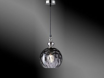 meineWunschleuchte LED Pendelleuchte, LED wechselbar, Warmweiß, klein Glas-kugel Lampenschirm Rauchglas hängend über Kücheninsel Ø20cm