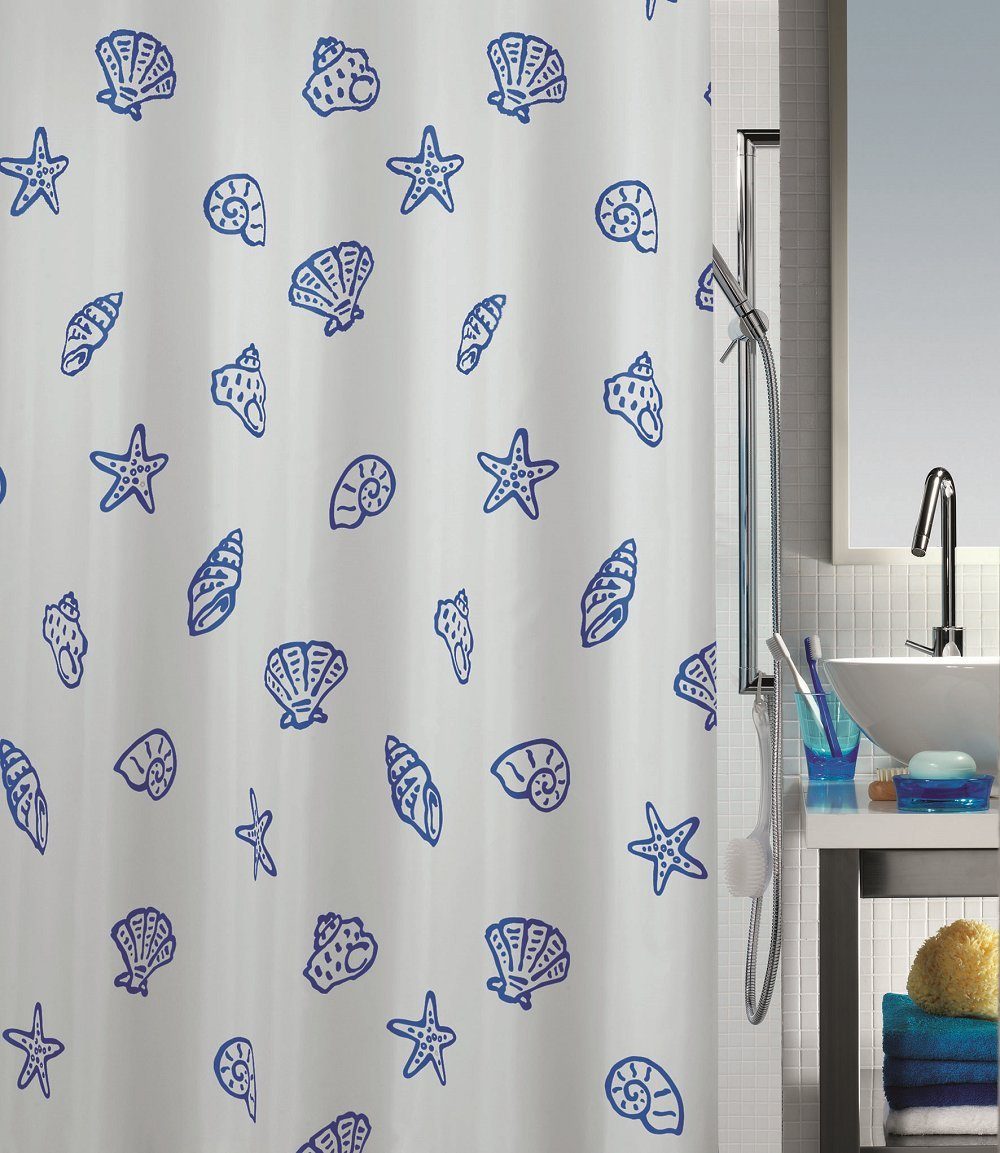 spirella Duschvorhang CONCHA Breite 120 cm, Anti-Schimmel Textil-Duschvorha günstig online kaufen