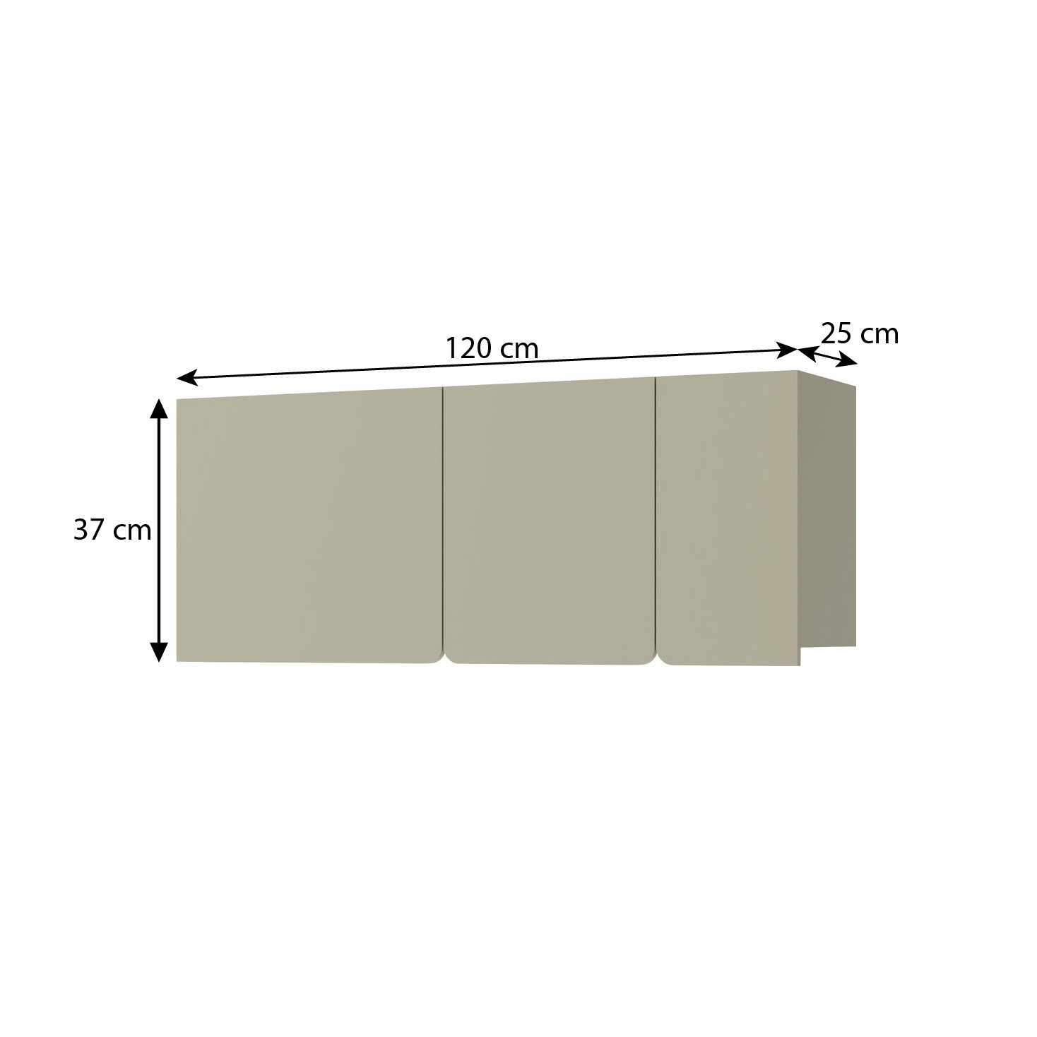 Beautysofa Hängeregal LICO mit 3 Türen, 3 Regalböden, ideal für Jugendzimmer, Schlafzimmer, Wohnzimmer, moderne Farben Sandbeige oder Eukalyptus