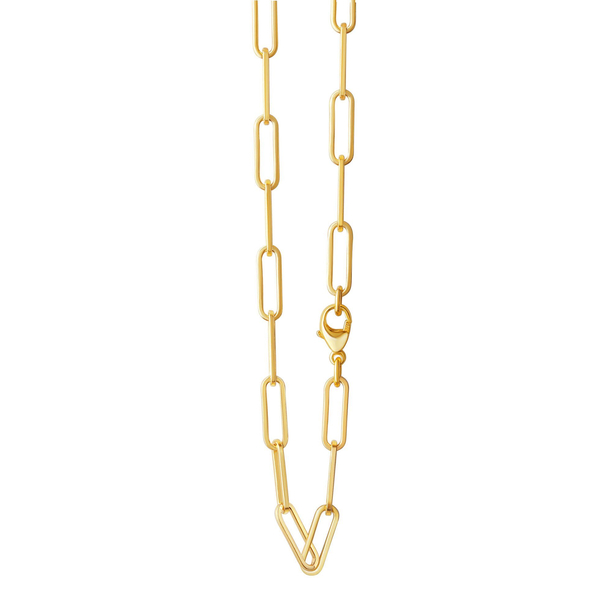 Vivance Collierkettchen 925/- Sterling Silber vergoldet Gliederkette 55 cm