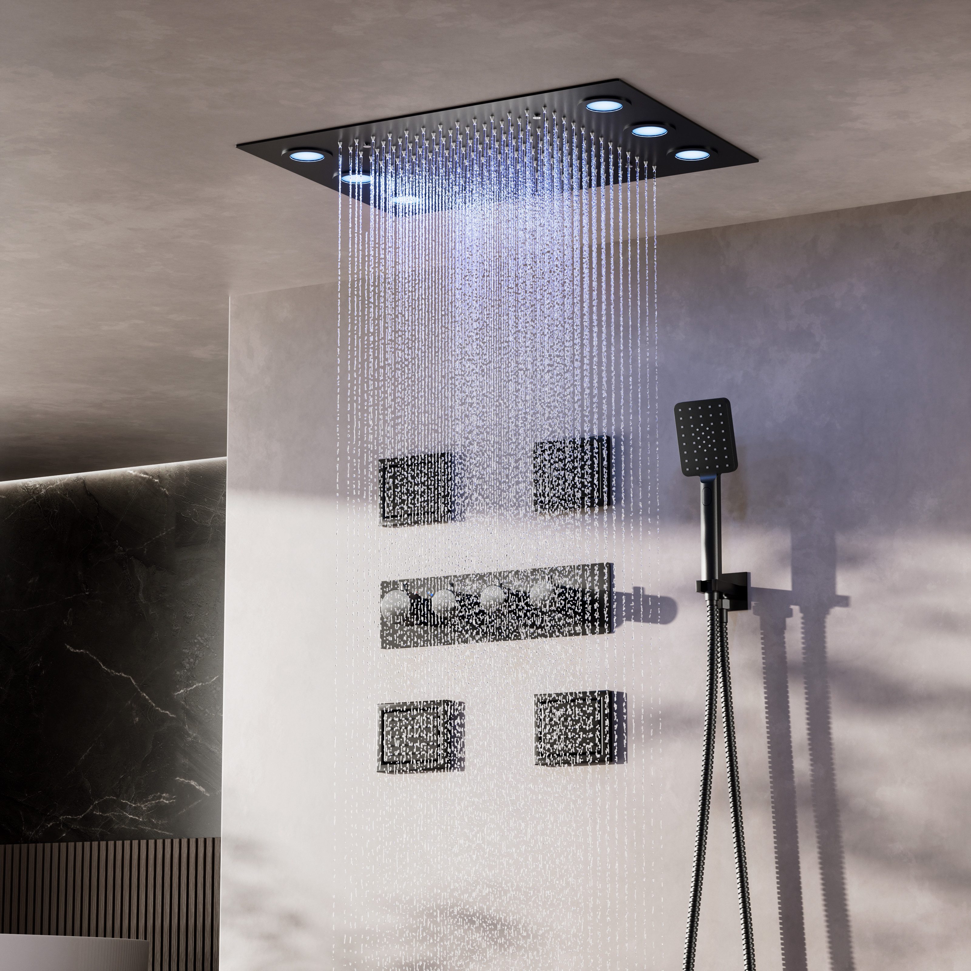 Oihpaw Duschsystem mit thermostat Multifunktionales Regendusche, 1 tlg., RG günstig online kaufen