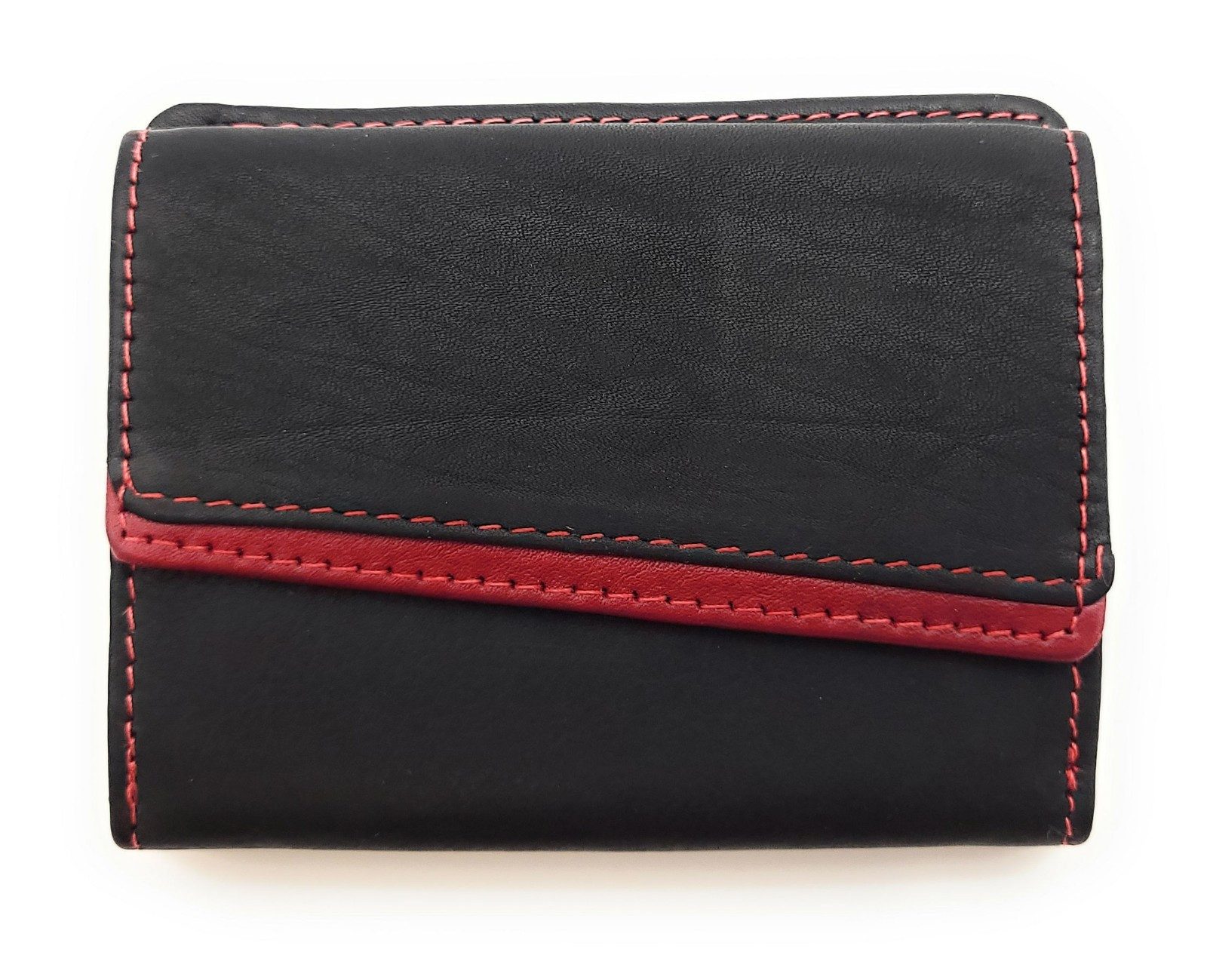JOCKEY CLUB Mini Geldbörse kleine Börse, Rindleder bicolor mit Münzfach & Kartenfächern
