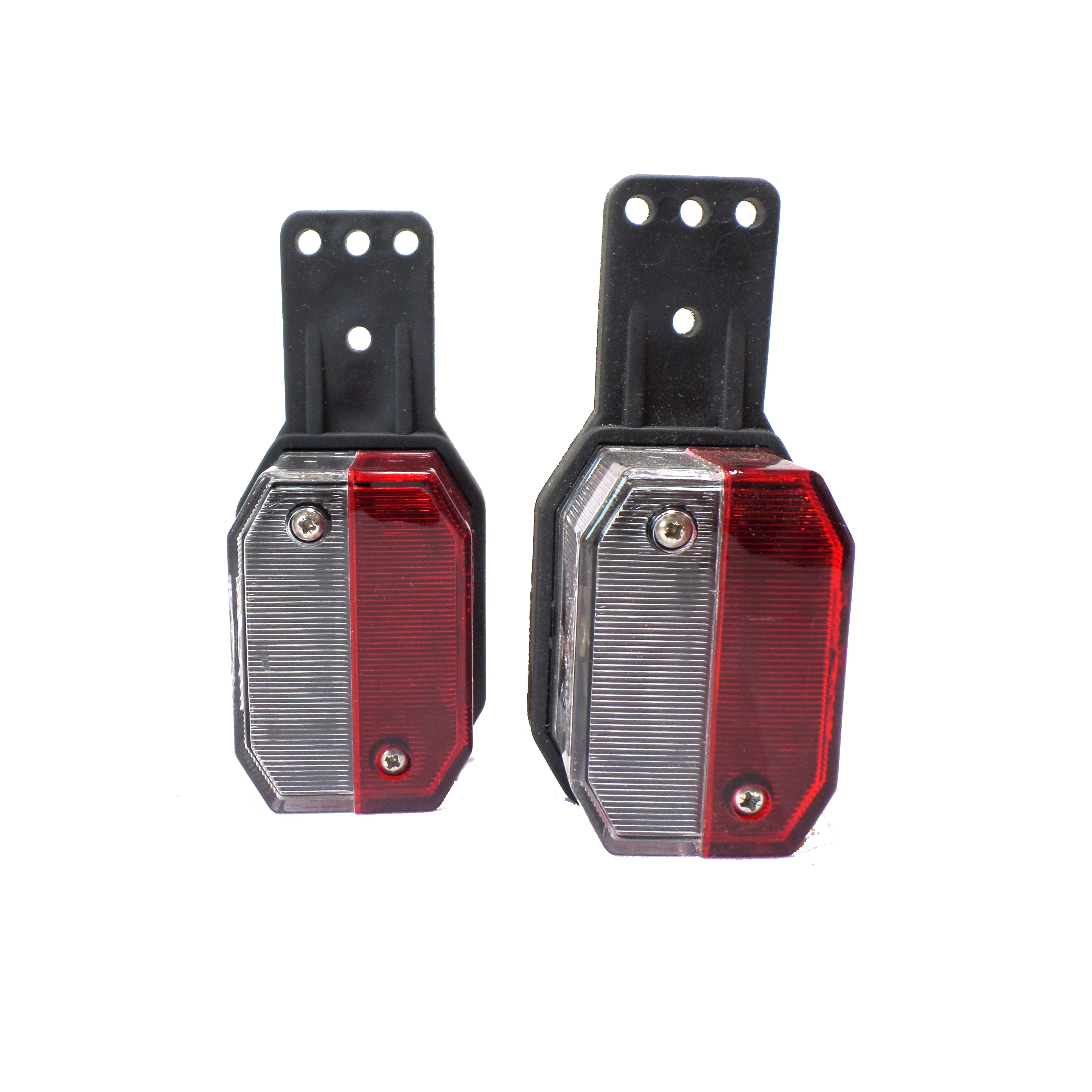 Aspöck 2x Positionsleuchte Anhänger-Rückleuchte rot/weiß, Umrissleuchte - Flexipoint Leuchtmittel, ohne / rot weiß