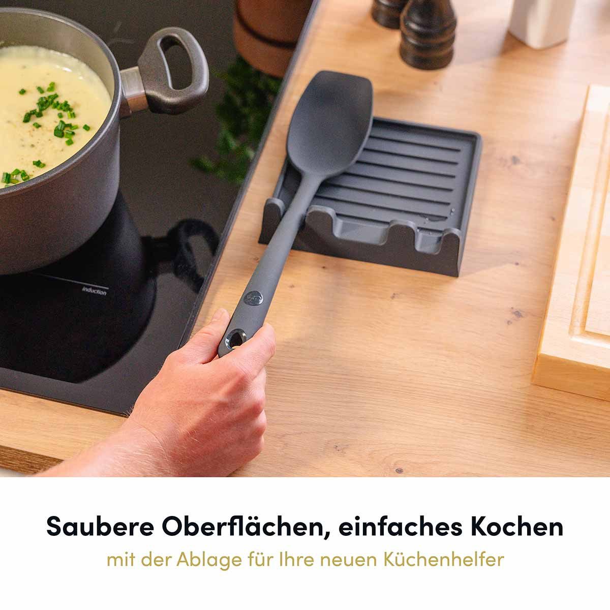 Hoffmann Germany Kochbesteck-Set 16-tlg. Küchenhelfer XXL Pfannenwender Kochlöffel (Set, 16-tlg., 16-tlg.: Pfannenwender, Kochlöffel, Zange, Stampfer, Ablage u. – Bild 3 von 5