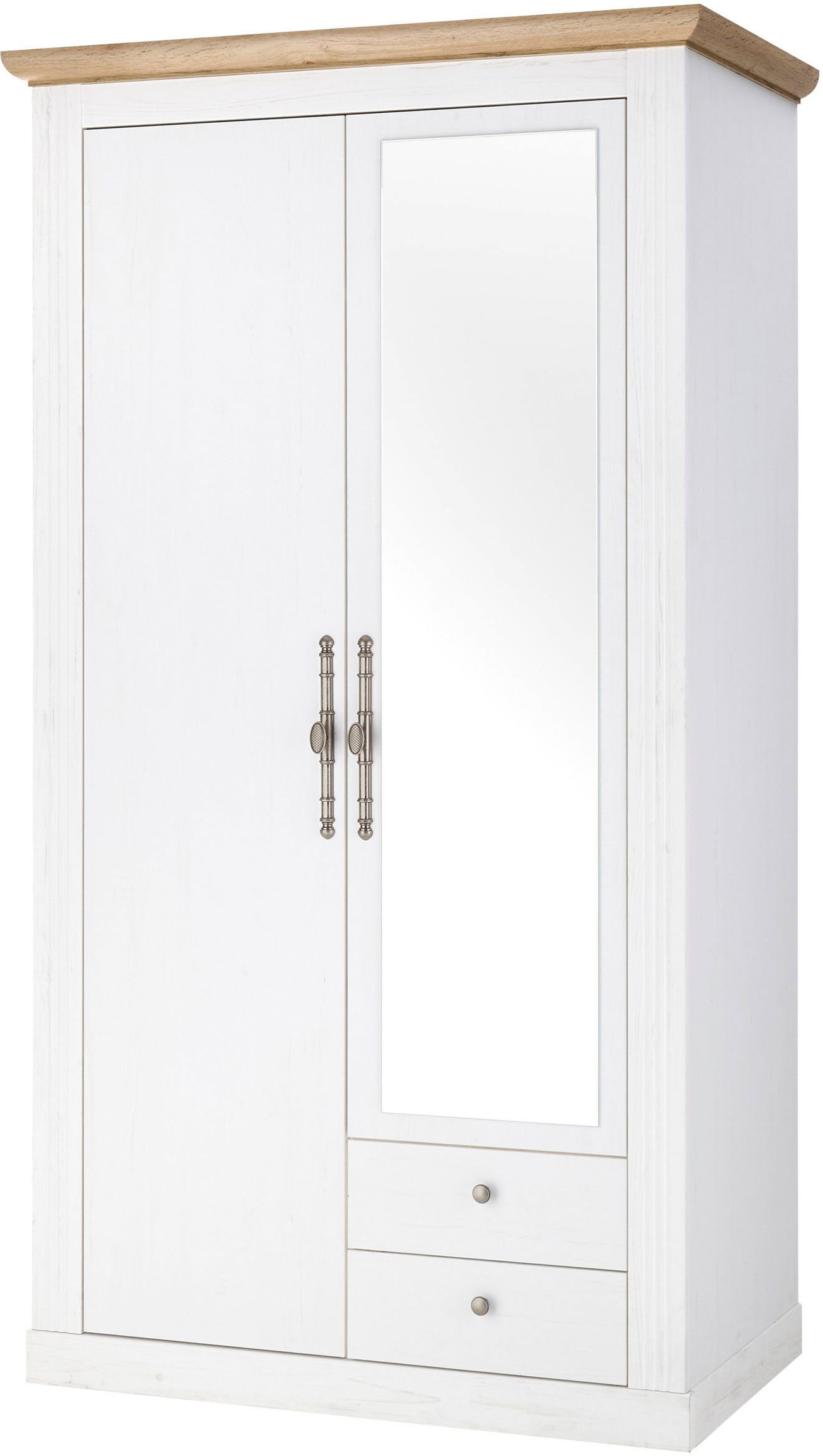 Aufsehen zu Home affaire Kleiderschrank WESTMINSTER 109 by breit, cm Weiss Dekor exclusiv Pinie