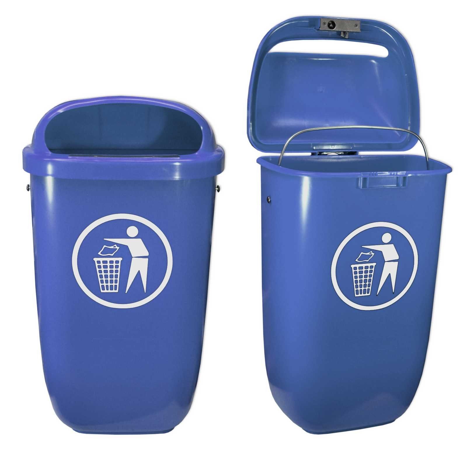 Abfallbehälter Set mit Mülleimer Papierkorb Regenhaube Sulo blau Original SULO