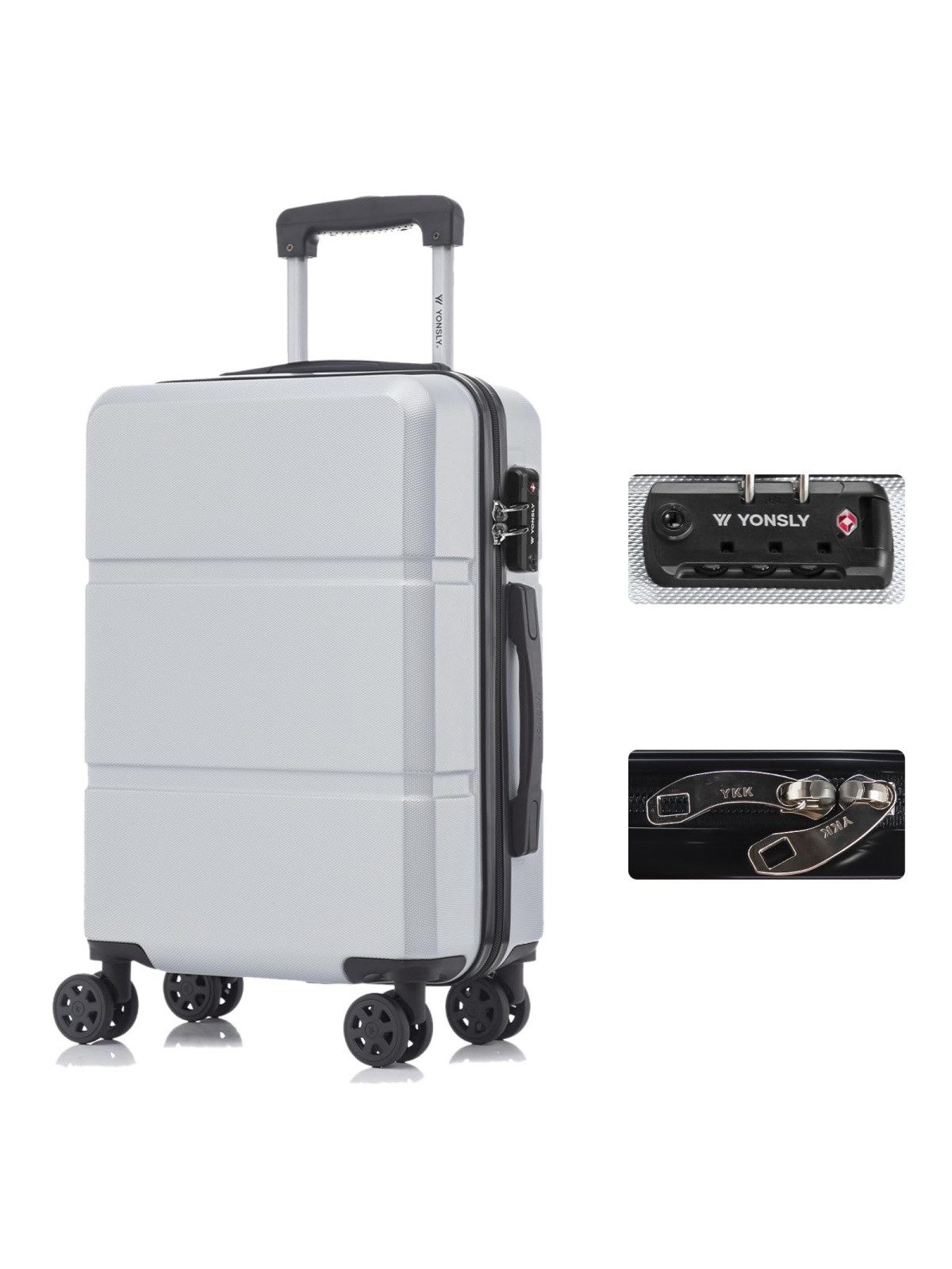 Koffer Hartschalen-Reisekoffer Trolley Rollkoffer aus ABS und Aluminium