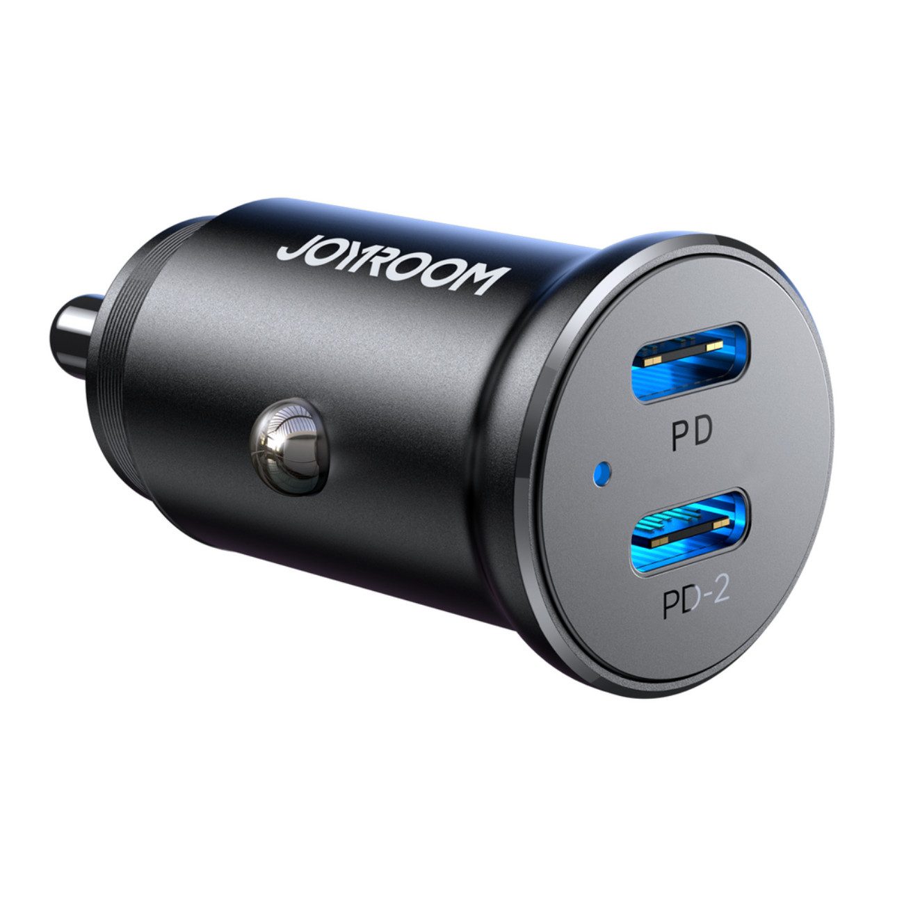JOYROOM JR-CCN06 KFZ-Adapter KFZ-Zigarettenanzünderstecker (12–24 V) zu USB-C Buchse (2x), Kompaktes Mini-Design mit 30W Leistung
