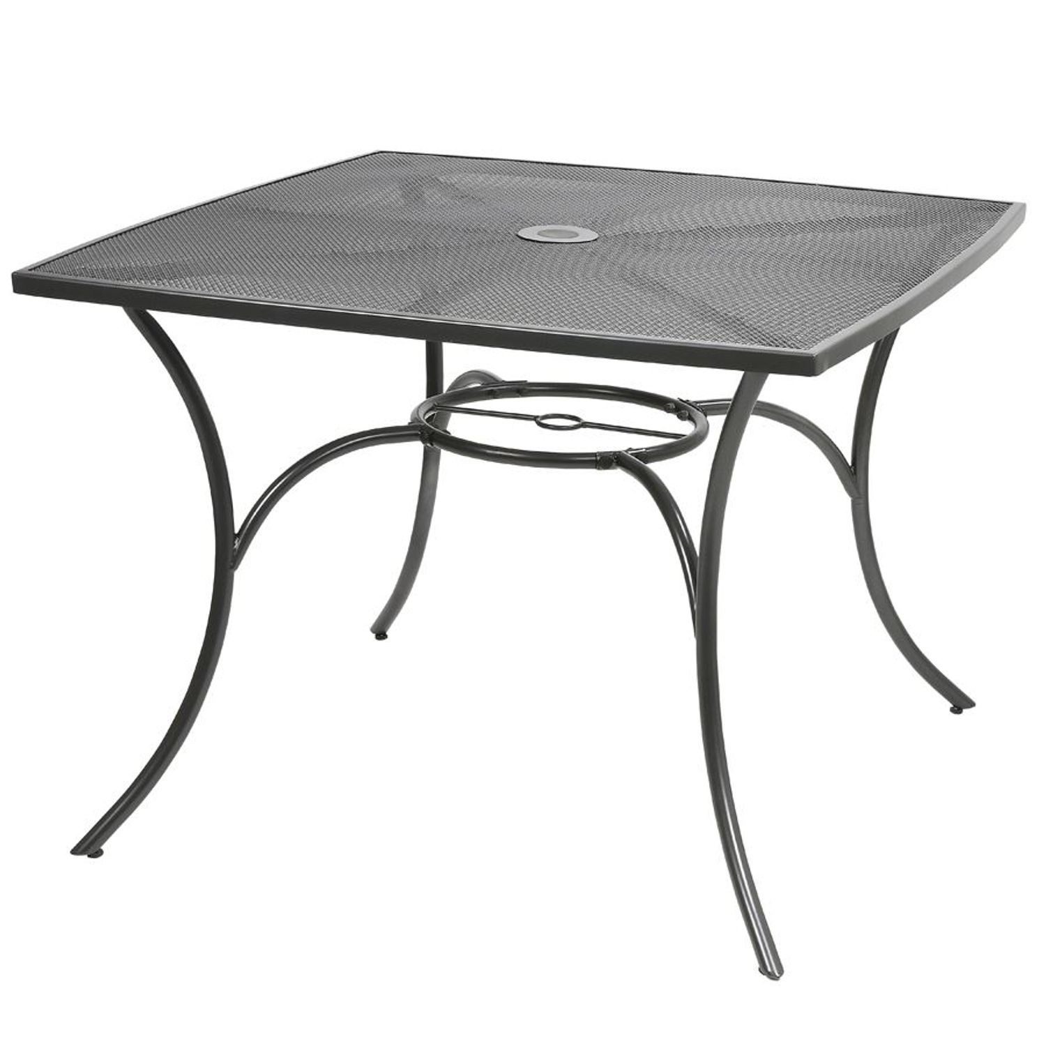 BURI Gartentisch Metall-Gartentisch 100cm Gartenmöbel Metalltisch Balkontisch grau