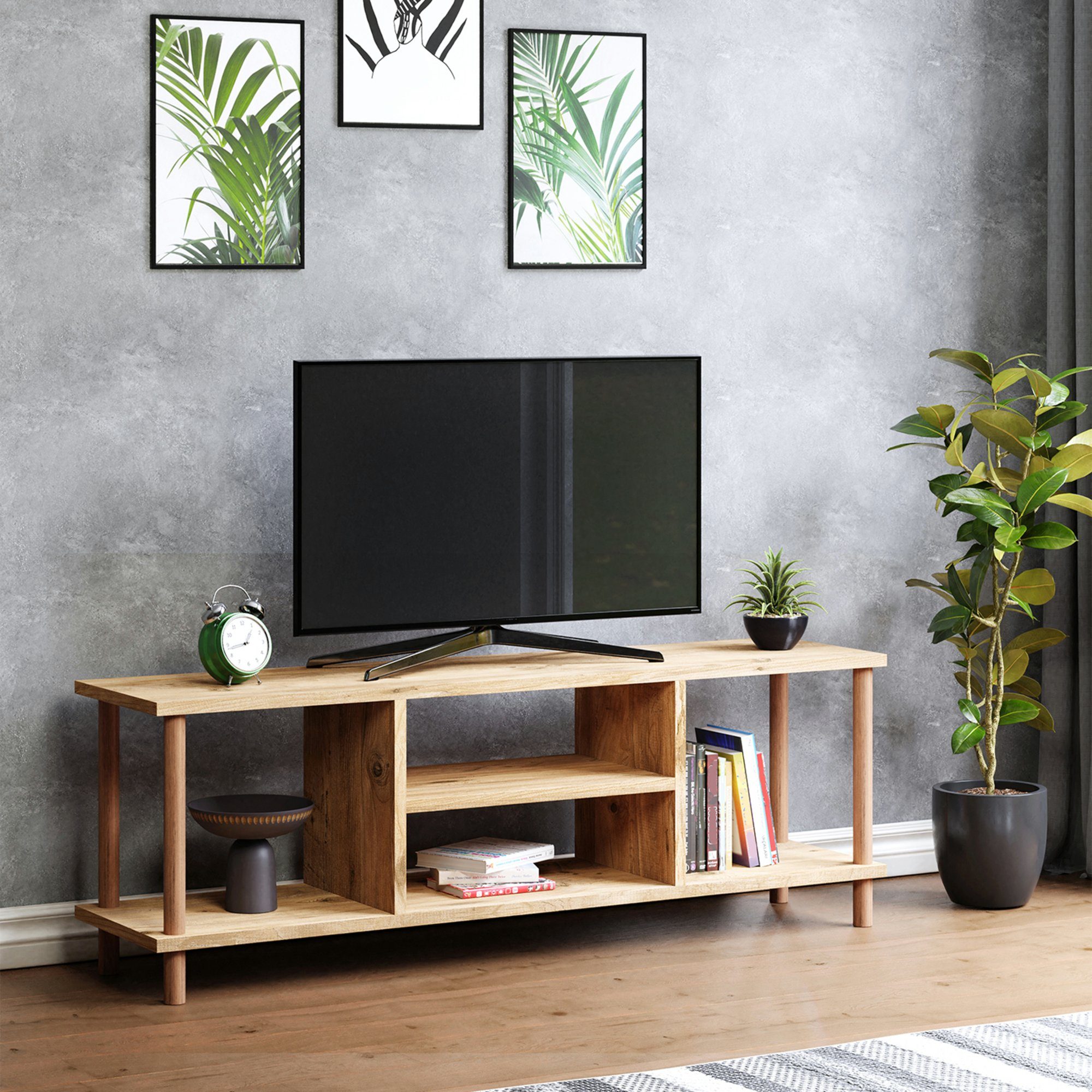 en.casa TV-Schrank Ærøskøbing TV Board 43x120x29cm Holzoptik günstig online kaufen