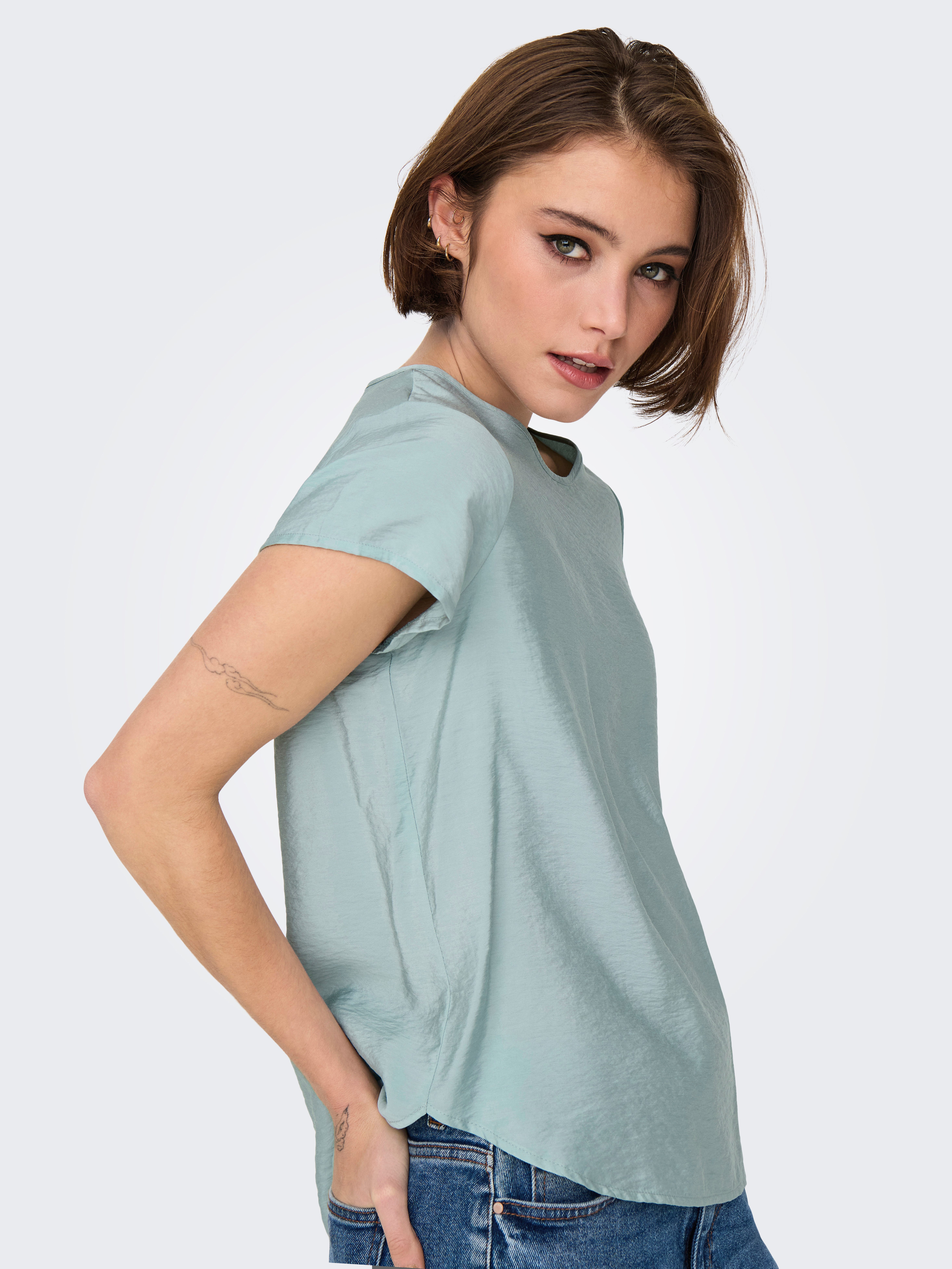 ONLY Blusenshirt ONLAYA LIFE S/S O-NECK günstig online kaufen