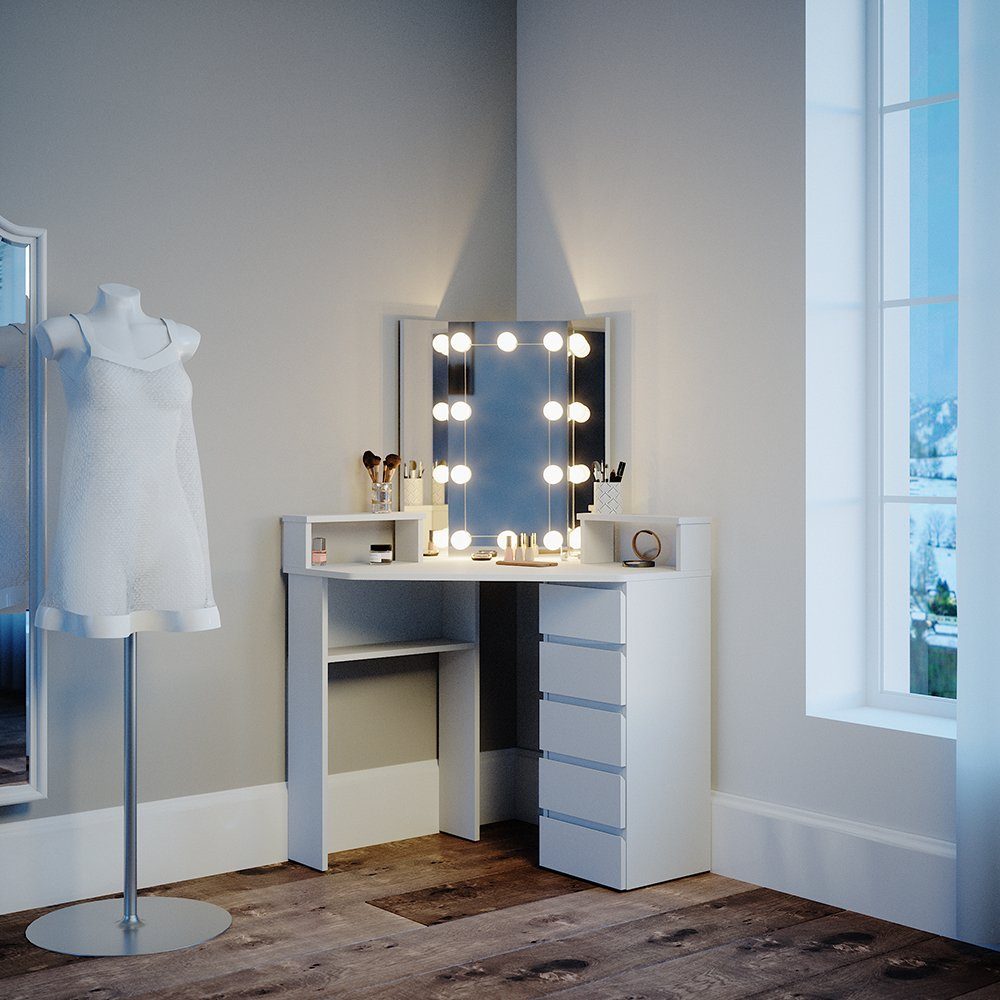 Vicco Schminktisch Tilda, Weiß, 113.3 cm günstig online kaufen