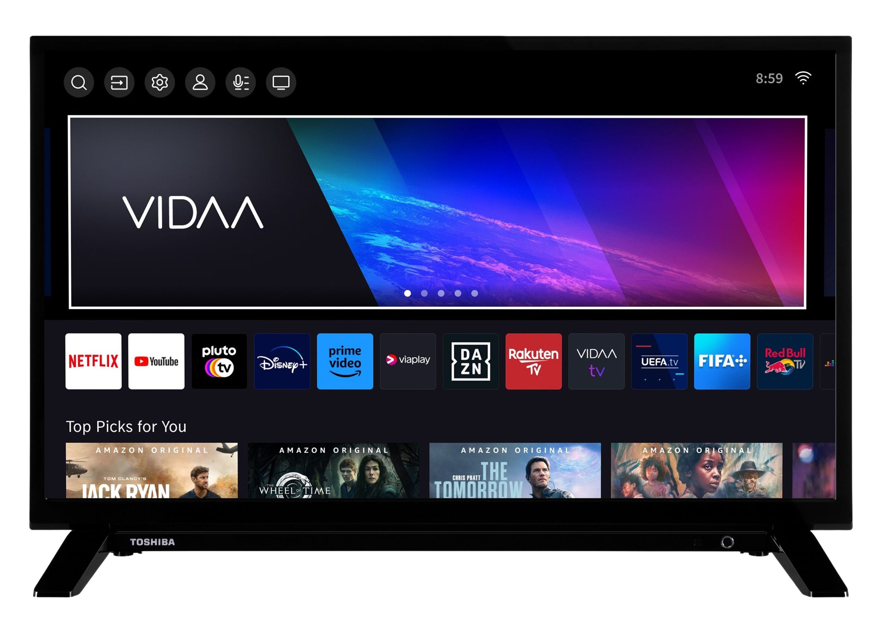 Toshiba 24WV2F63DAZ LCD-LED Fernseher (60 cm/24 Zoll, HD-ready, VIDAA Smart TV, HDR, Triple-Tuner, VIDAA, Dolby Audio, Alexa-fähig)