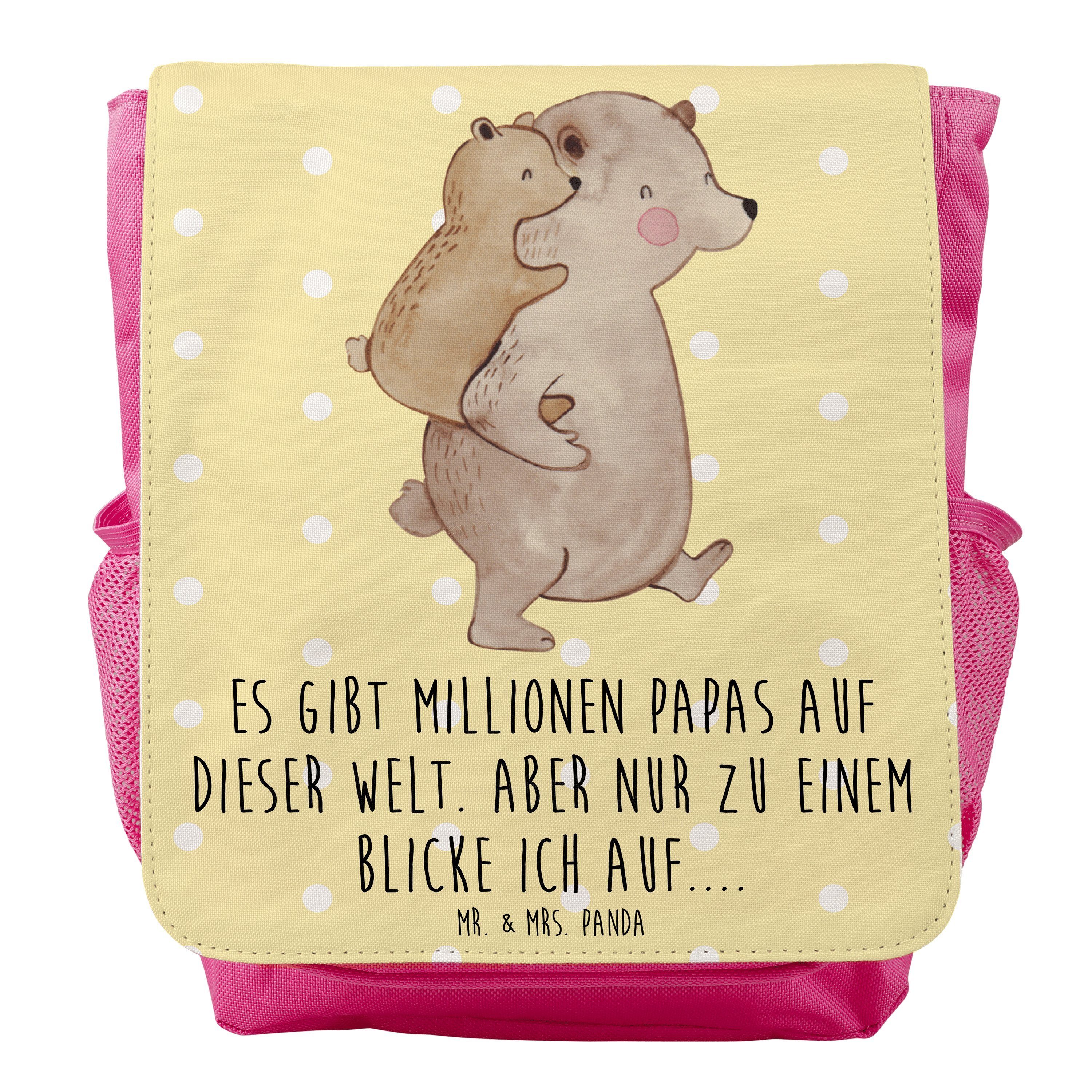 Mr. & Mrs. Panda Kinderrucksack Mädchen Papa Bär - Gelb Pastell - Geschenk, Vorbild, Rucksack, Opa, O | Rucksäcke