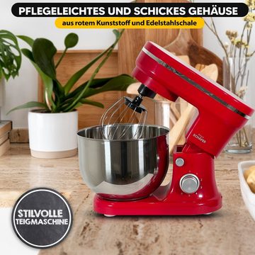 KESSMANN Schäfer Küchenmaschine 6 Stufen Edelstahl Schüssel Knetmaschine Rührgeräte & Mixer Küche, 1200 W, 5,00 l Schüssel, Inkl. 6 Zubehör Maschine für Teig Rührmaschine Knethaken Rührhaken