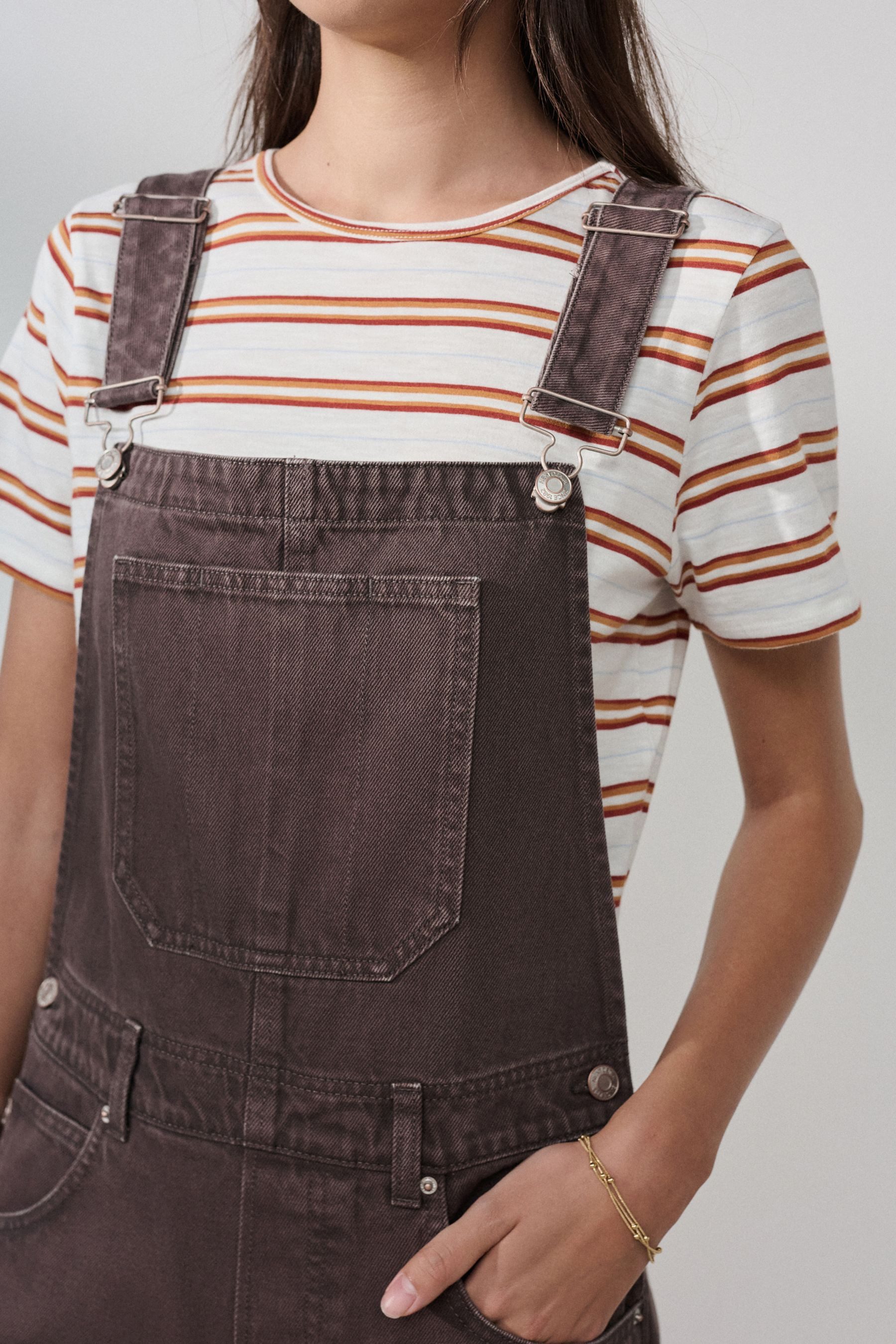 Next Latzjeans Latz-Jumpsuit aus Denim mit Barrel-Bein (1-tlg)