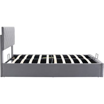 HAUSS SPLOE Polsterbett Polsterbett Boxspringbett hydraulisches Doppelbett Bettrahmen (großer Stauraum, 140 x 200,ohne Matratze), Höhenverstellbares Kopfteil