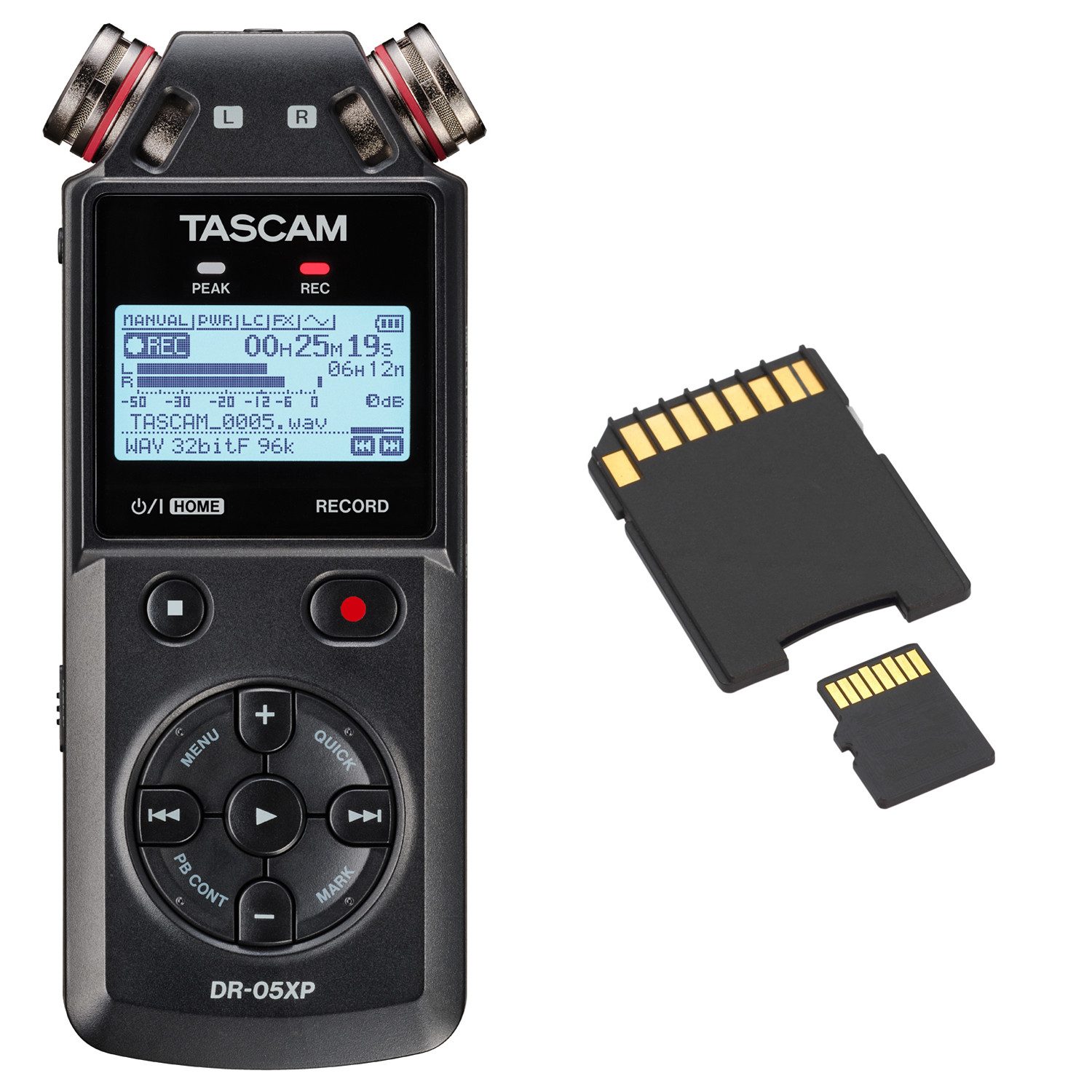 Tascam Tascam Audio-Recorder DR-05XP mit SD-Karte Digitales Aufnahmegerät (Vorteils-Set mit SD-Karte)