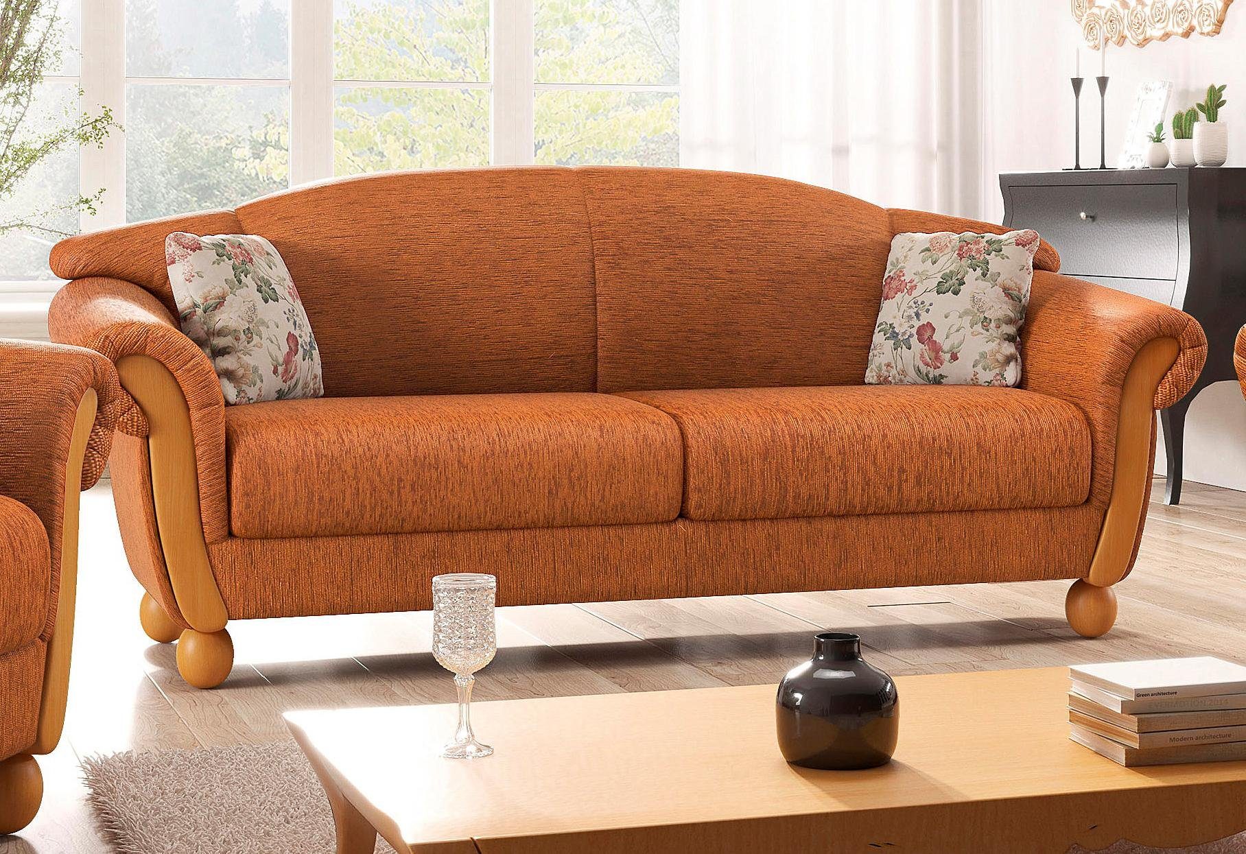 Home affaire 3-Sitzer Milano, bequemes Sofa mit geschwungenen Armlehnen, La günstig online kaufen