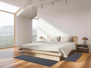 Bettumrandung MACAO Primaflor-Ideen in Textil, Höhe 4 mm, (3-tlg), Bettvorleger, Läufer-Set für das Schlafzimmer, Uni Farben