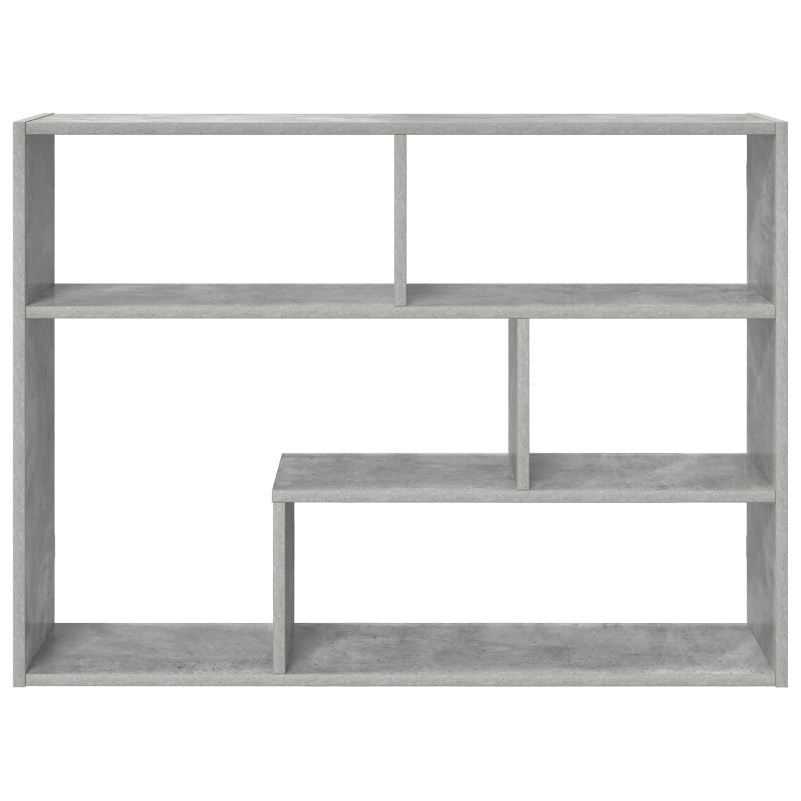 vidaXL Wandregal 95 x 20 x 69,5 cm Wandregal grau 5 Regalfächer Holzwerkstoff 95x20x69