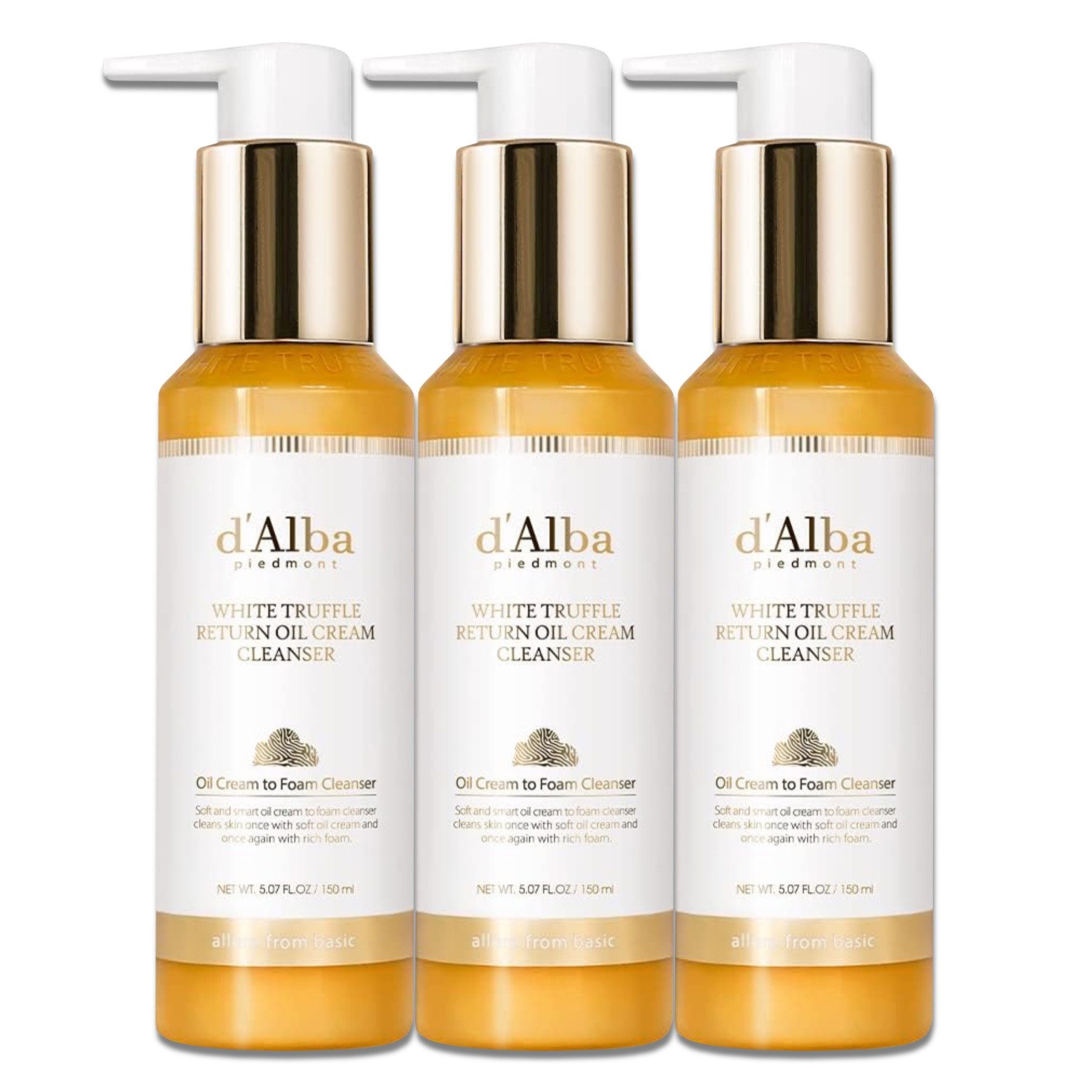 d'Alba Make-up-Entferner White Trüffle Return Cream Cleanser Reinigungscreme Make-up-Entfernung, 3-tlg., Gesichtsreiniger, Cleanser, Reiniger, Hautpflege