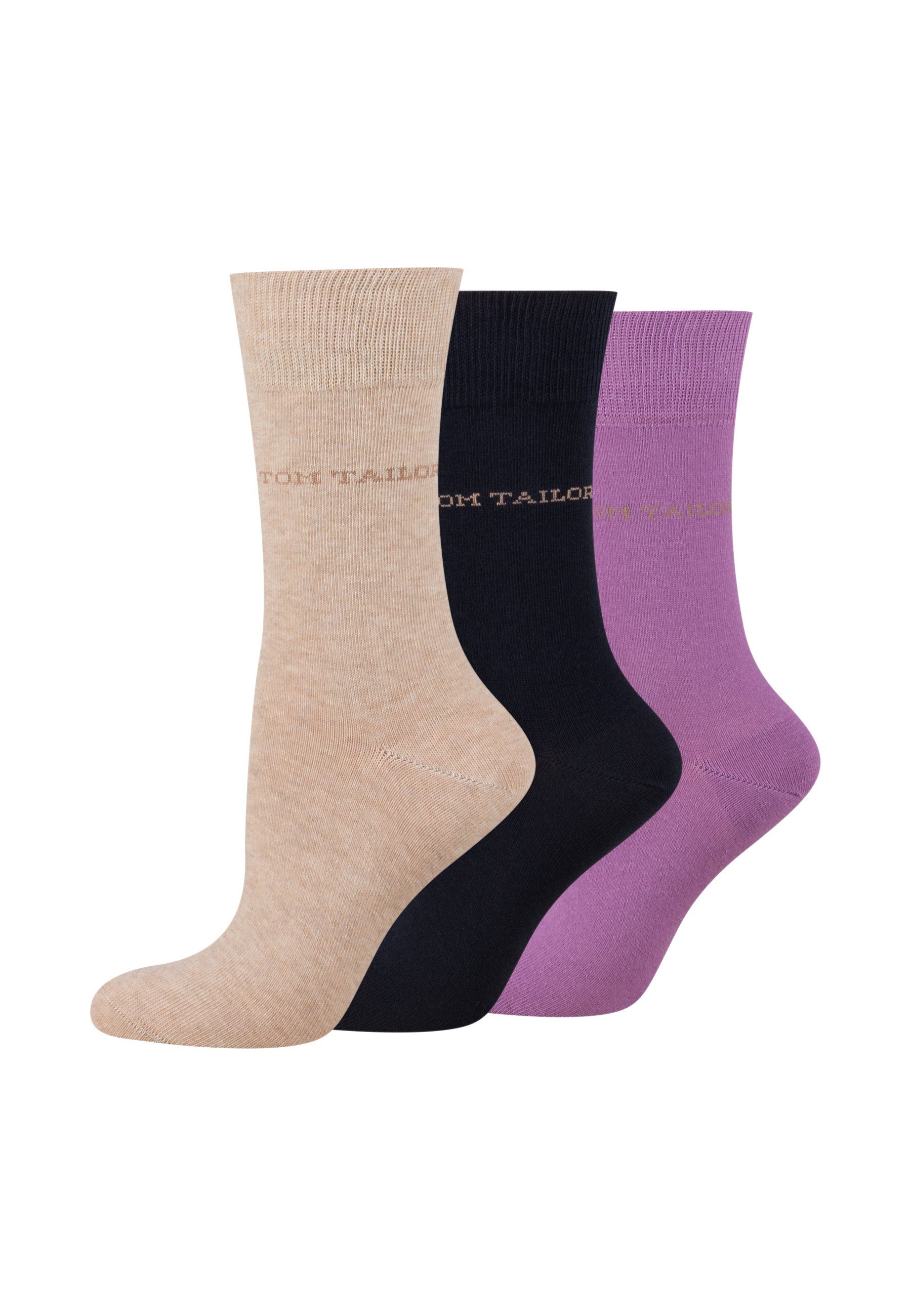 TOM TAILOR Socken 9609791038 TOM TAILOR Socken Damen – Baumwollsocken für Alltag und Freizeit beige