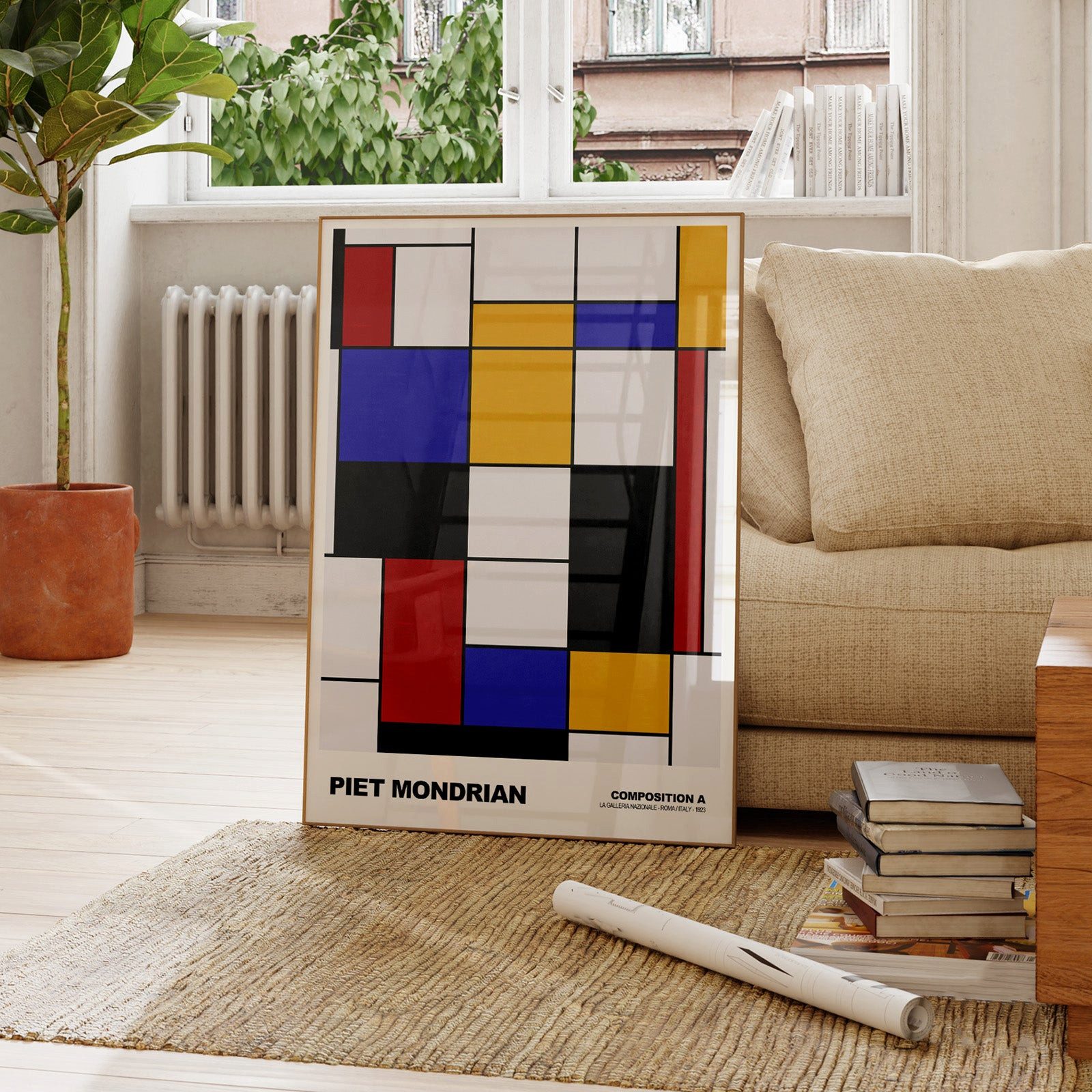 JUSTGOODMOOD Poster Piet Mondrian · Composition A · Abstrakte Kunst im De Stijl Stil, (1 St), verschiedene Größen wählbar