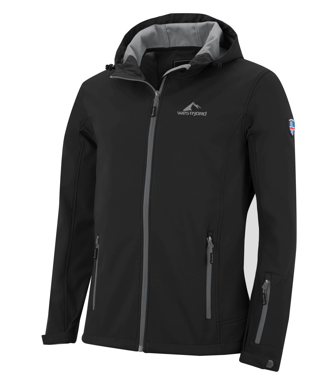 Wasserabweisend Westfjord Schwarz / Grau Eldfjall Softshelljacke