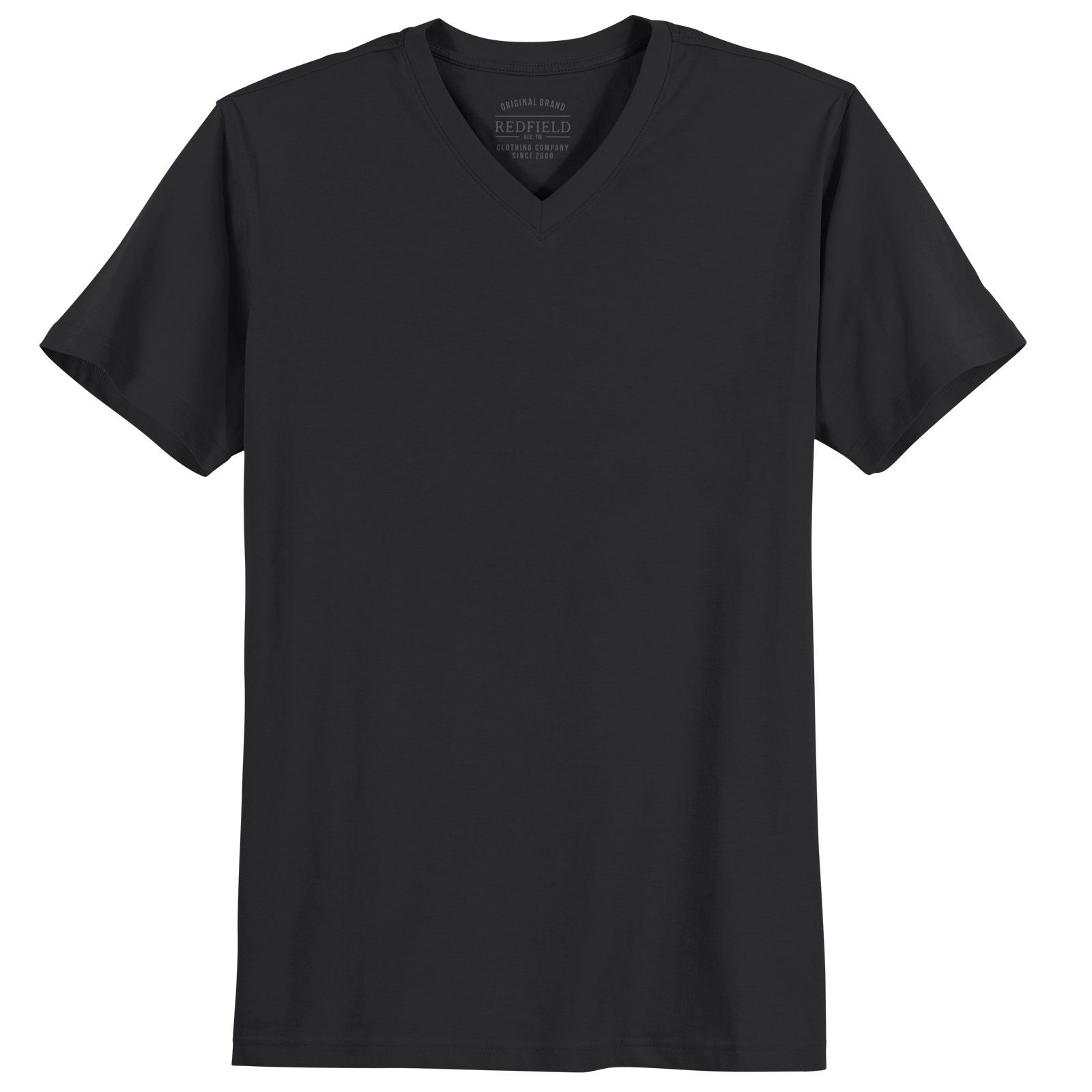 redfield V-Shirt Übergrößen T-Shirt schwarz Redfield V-Ausschnitt Quentin