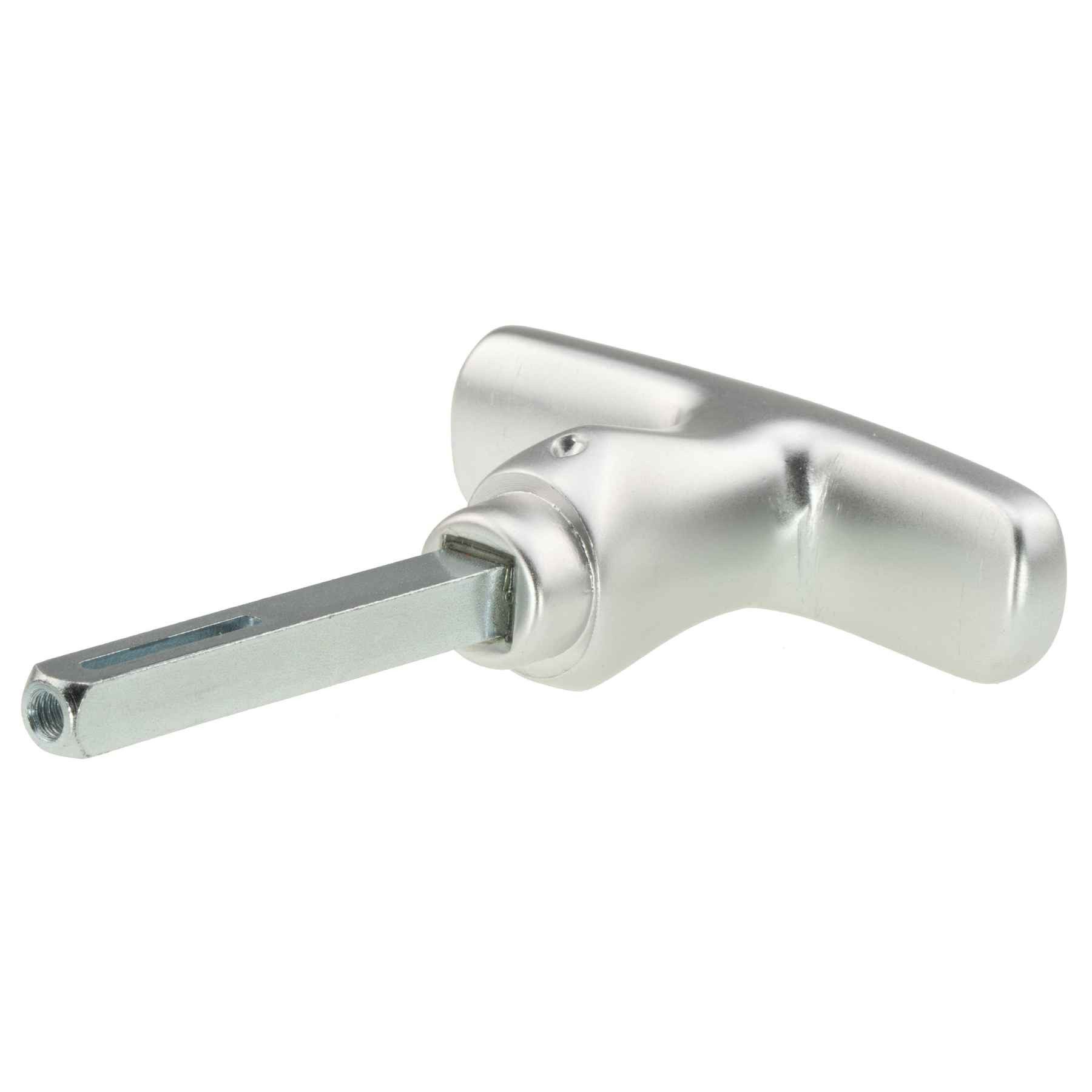 INTRA-TEC Torschließer Ergonomischer Garagentorgriff – 8 × 60 mm Vierkant – Aluminium F1, (1-tlg), mit Innengewinde & Splintaufnahme